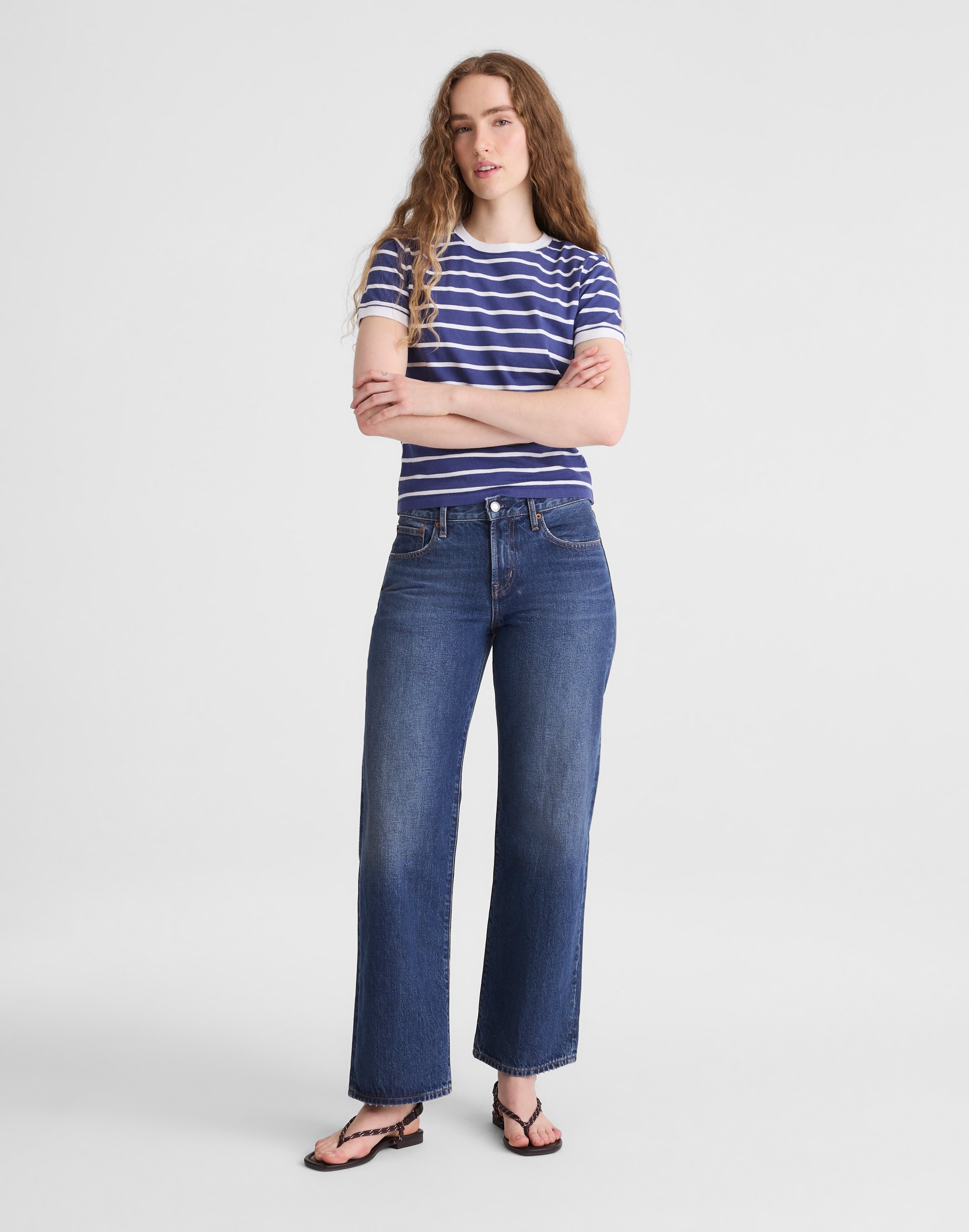 The Perfect Crewneck Baby Tee in Allday Jersey