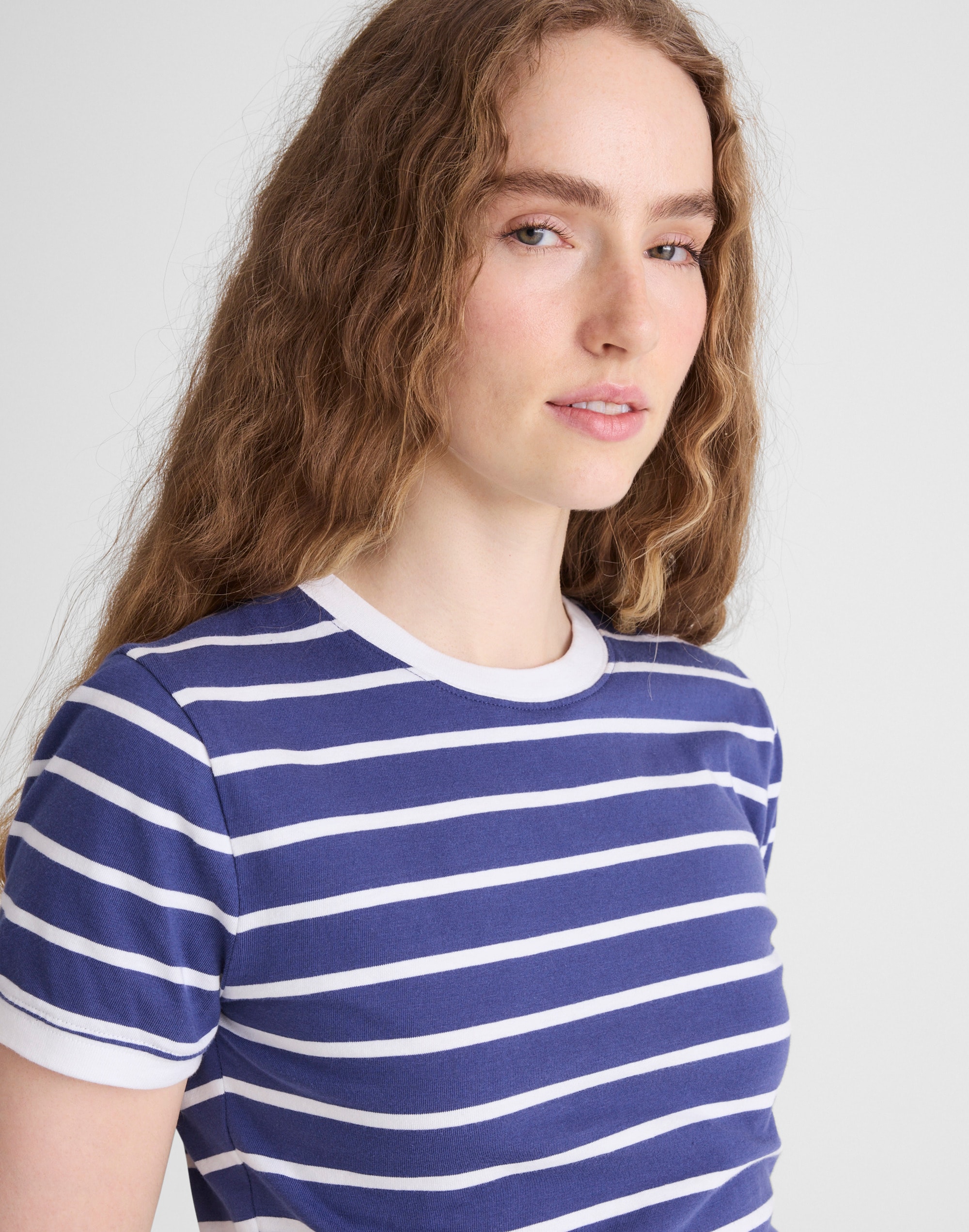 The Perfect Crewneck Baby Tee in Allday Jersey