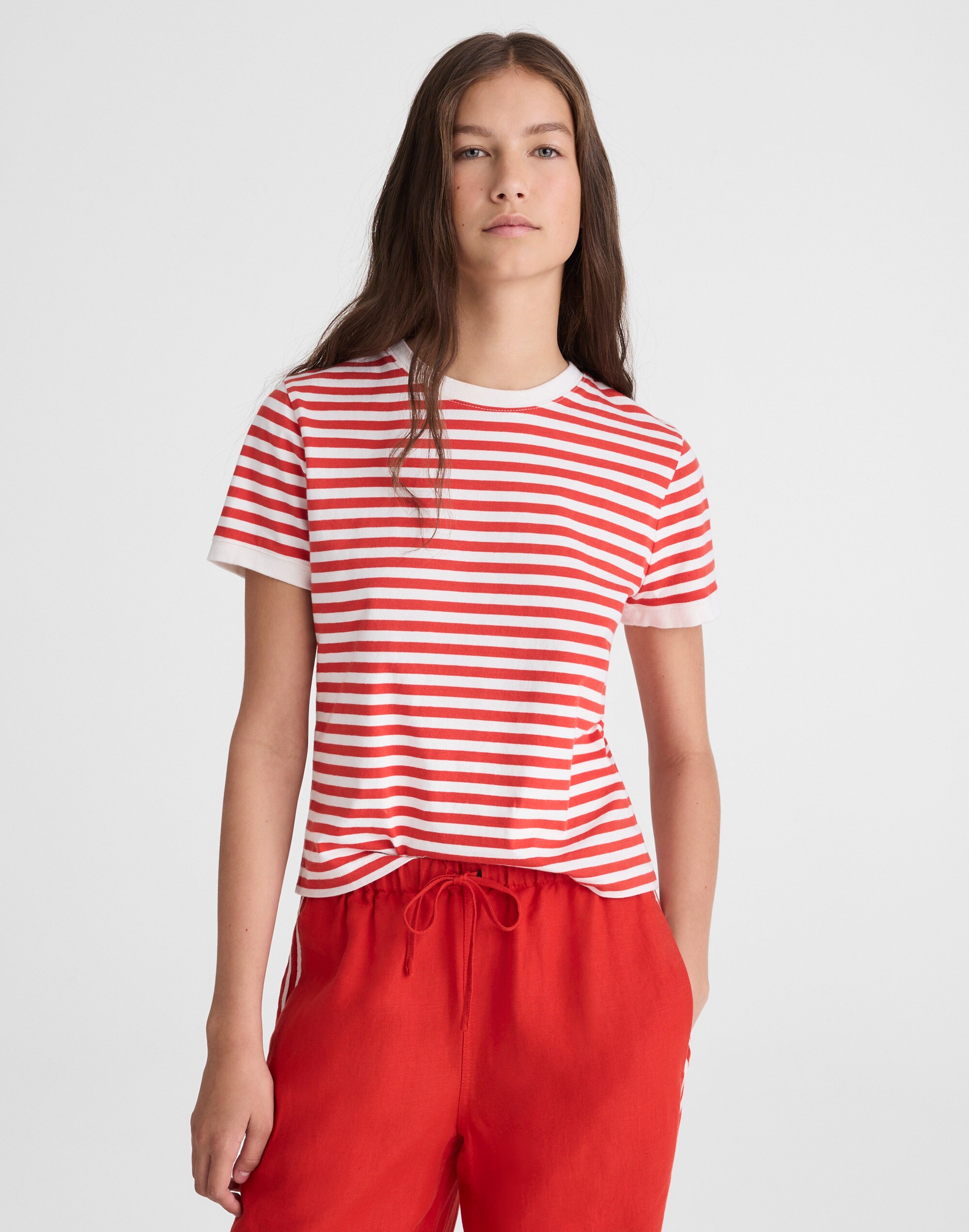 The Perfect Crewneck Baby Tee in Allday Jersey