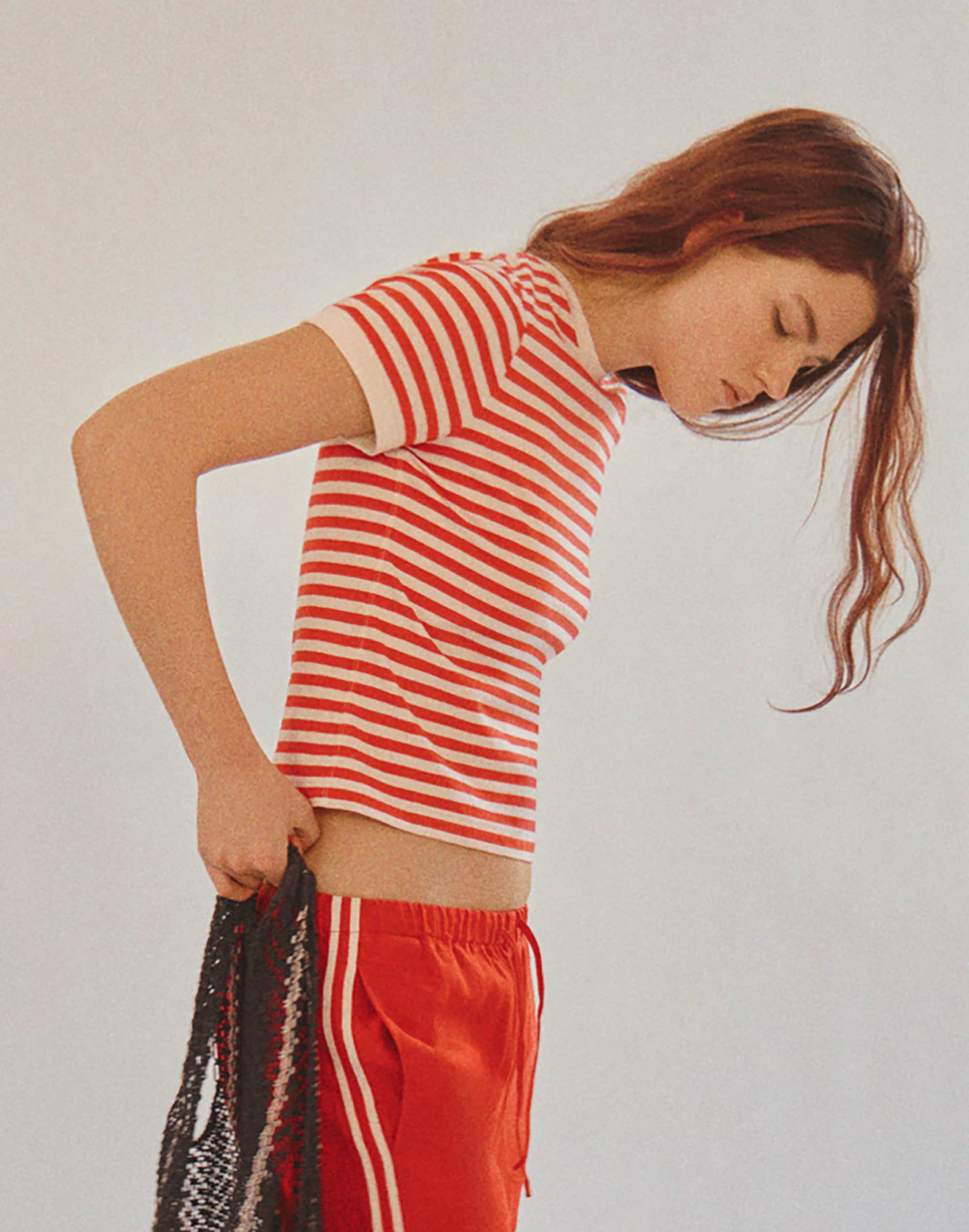 The Perfect Crewneck Baby Tee in Allday Jersey