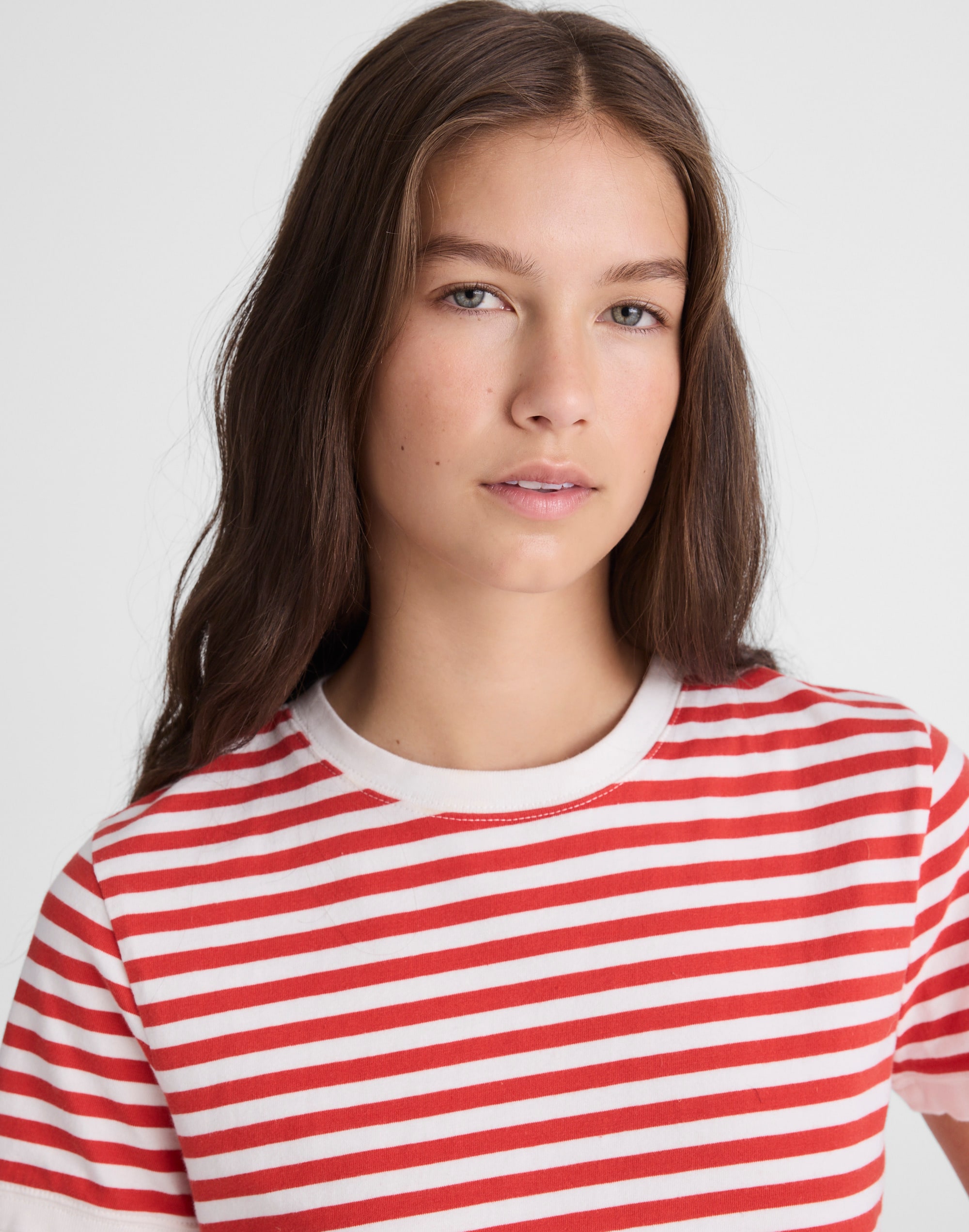 The Perfect Crewneck Baby Tee in Allday Jersey