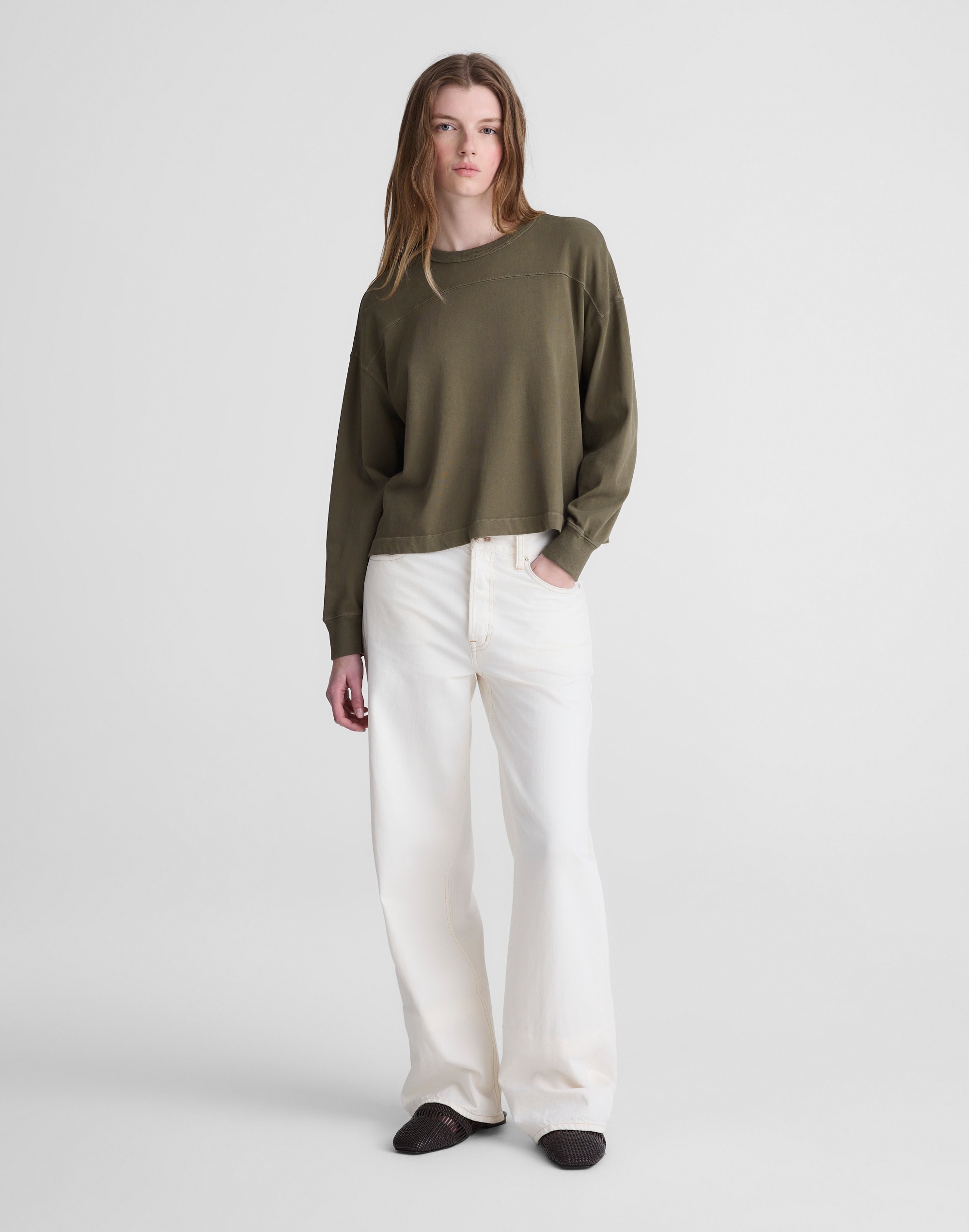 The Relaxed Crewneck Long Sleeve Tee