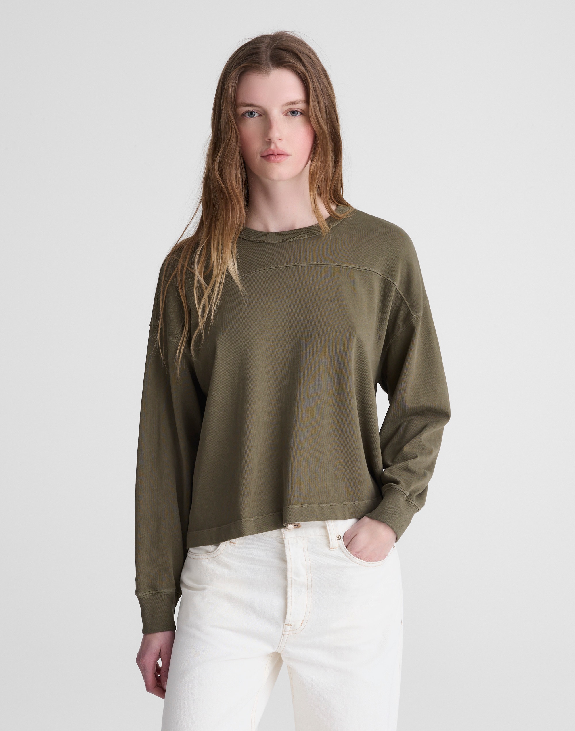 Madewell The Relaxed Crewneck Sweatshirt In Green