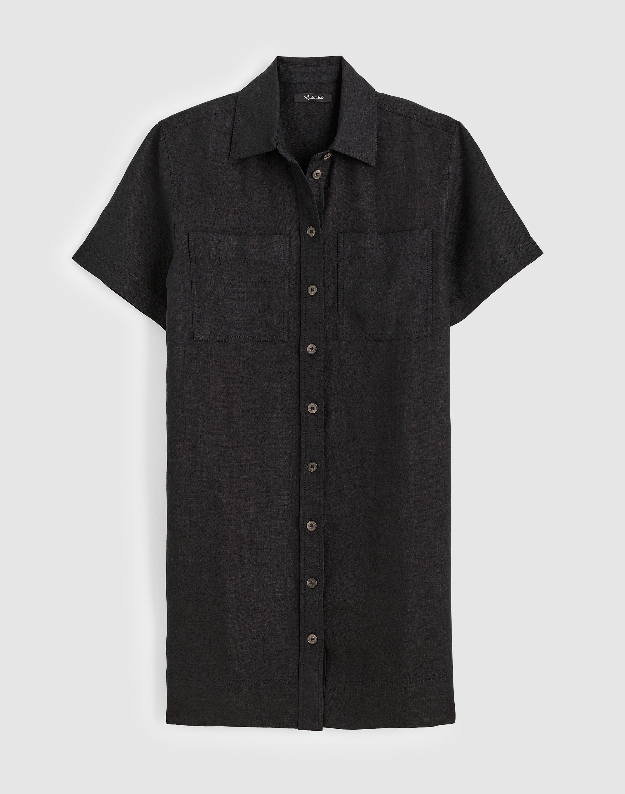 Relaxed Mini Shirtdress in 100% Linen