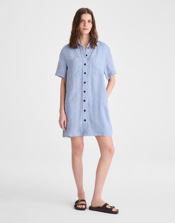 madewell shirt dress Collared Button-Front Mini Shirtdress It pairs well with everything from casual to more styled Utility Short-Sleeve Mini Shirtdress in