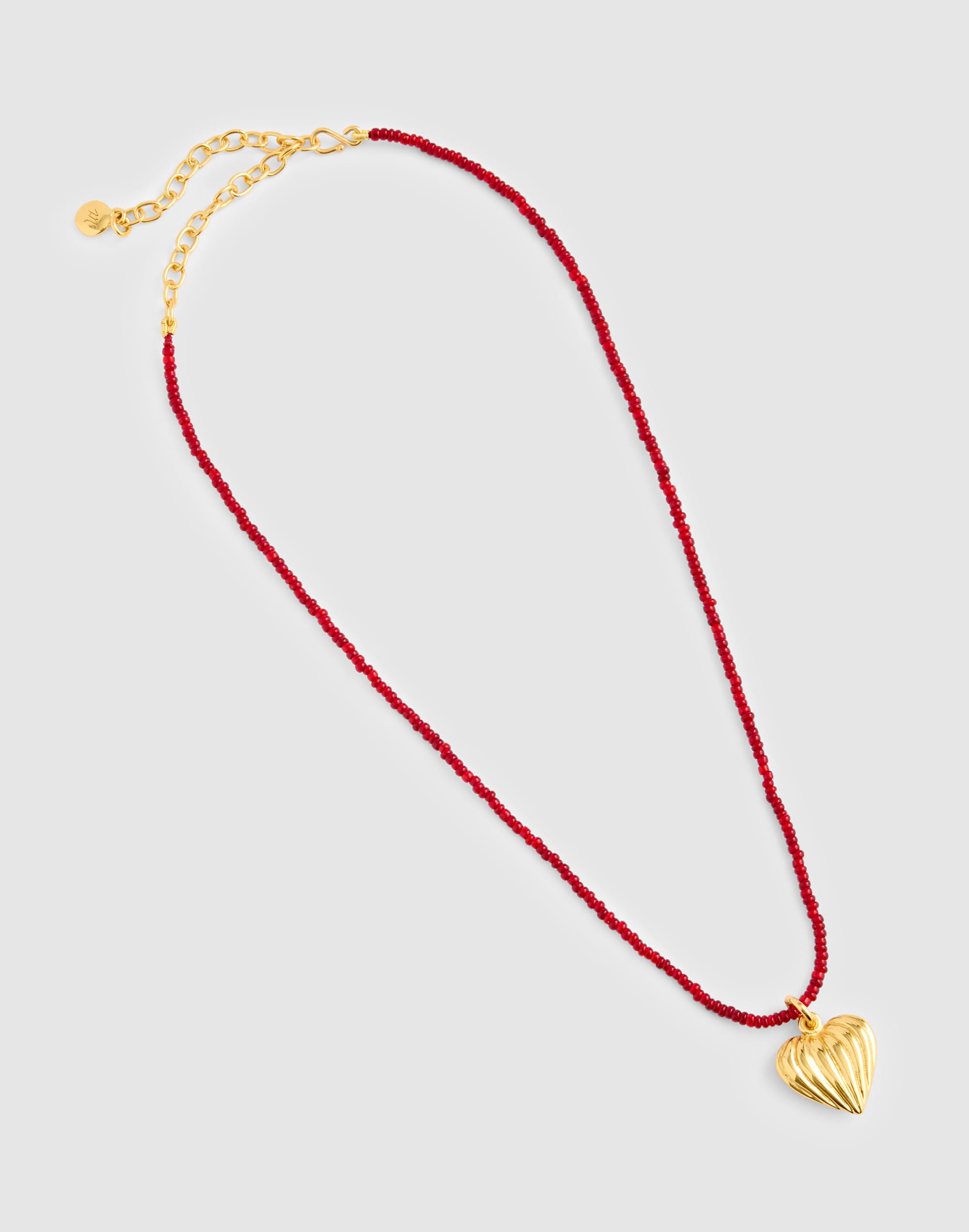 Heart Charm Beaded Necklace