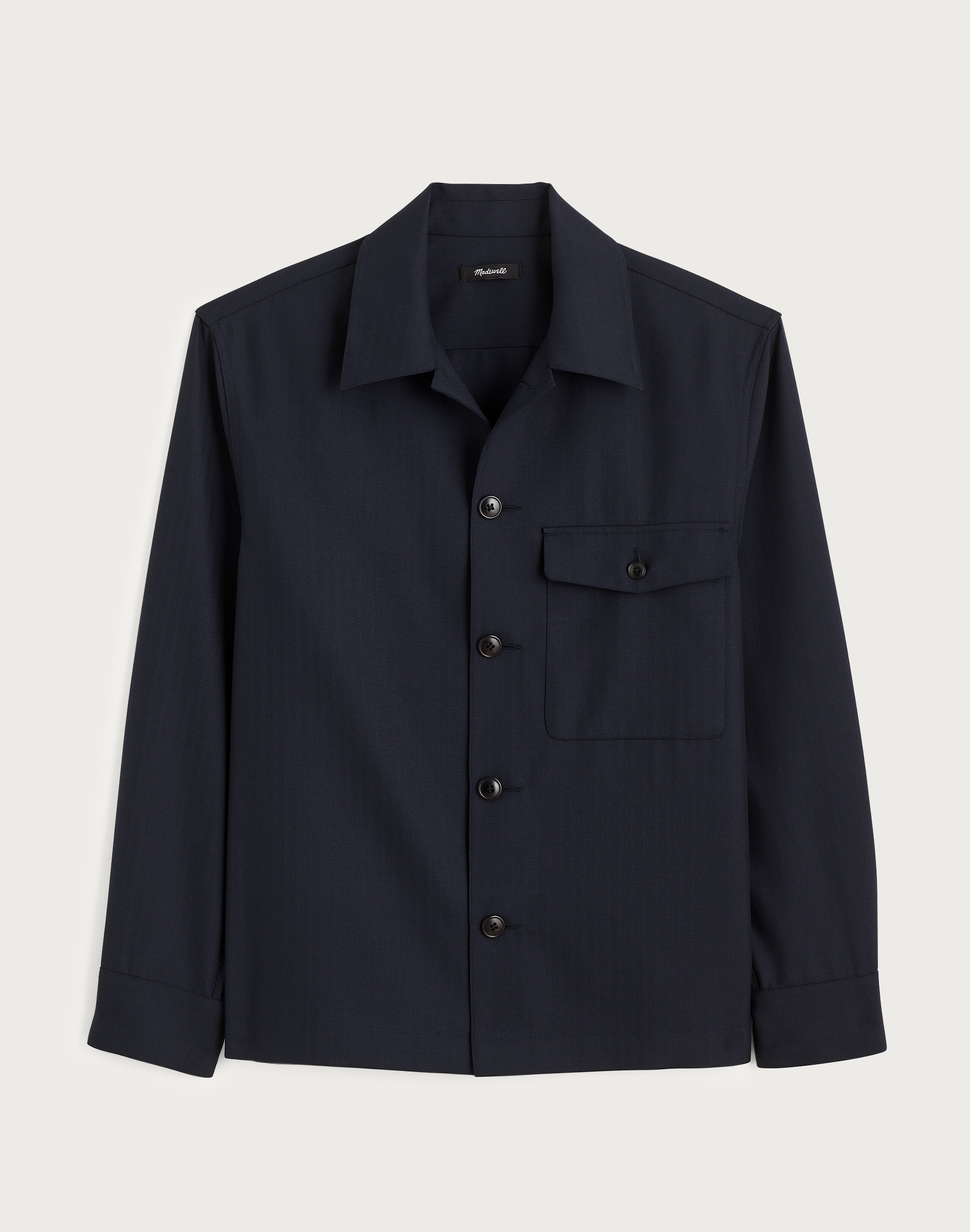 Overshirt in Wool-Blend Herringbone