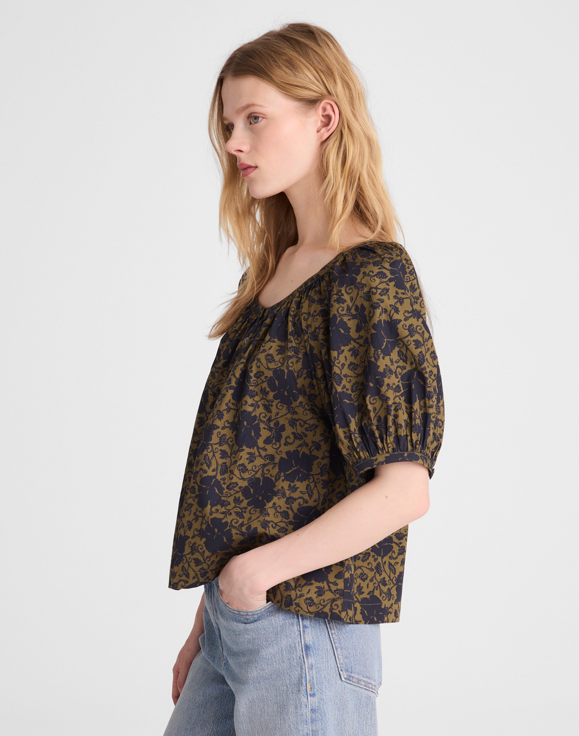 Puff-Sleeve A-Line Top