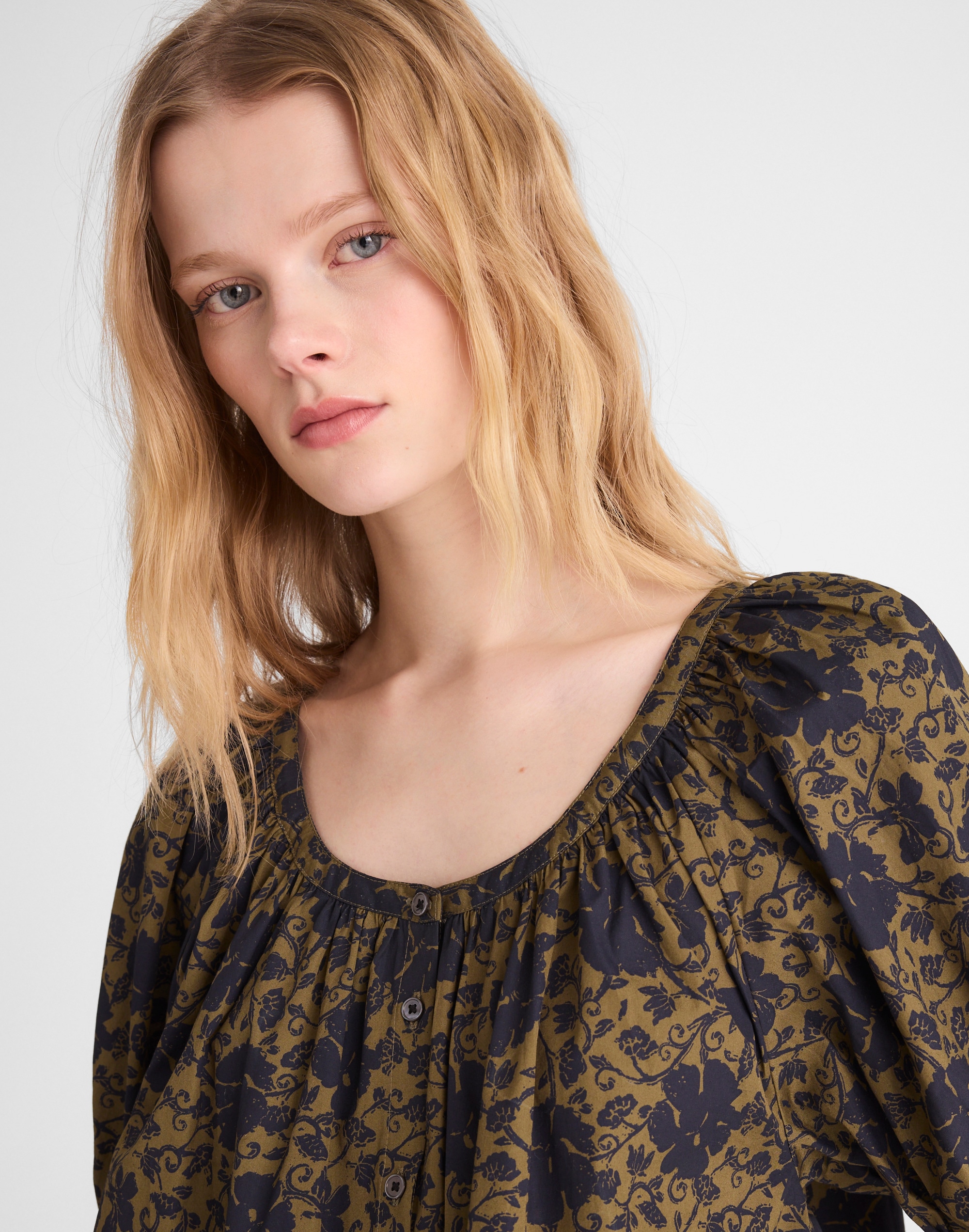 Puff-Sleeve A-Line Top