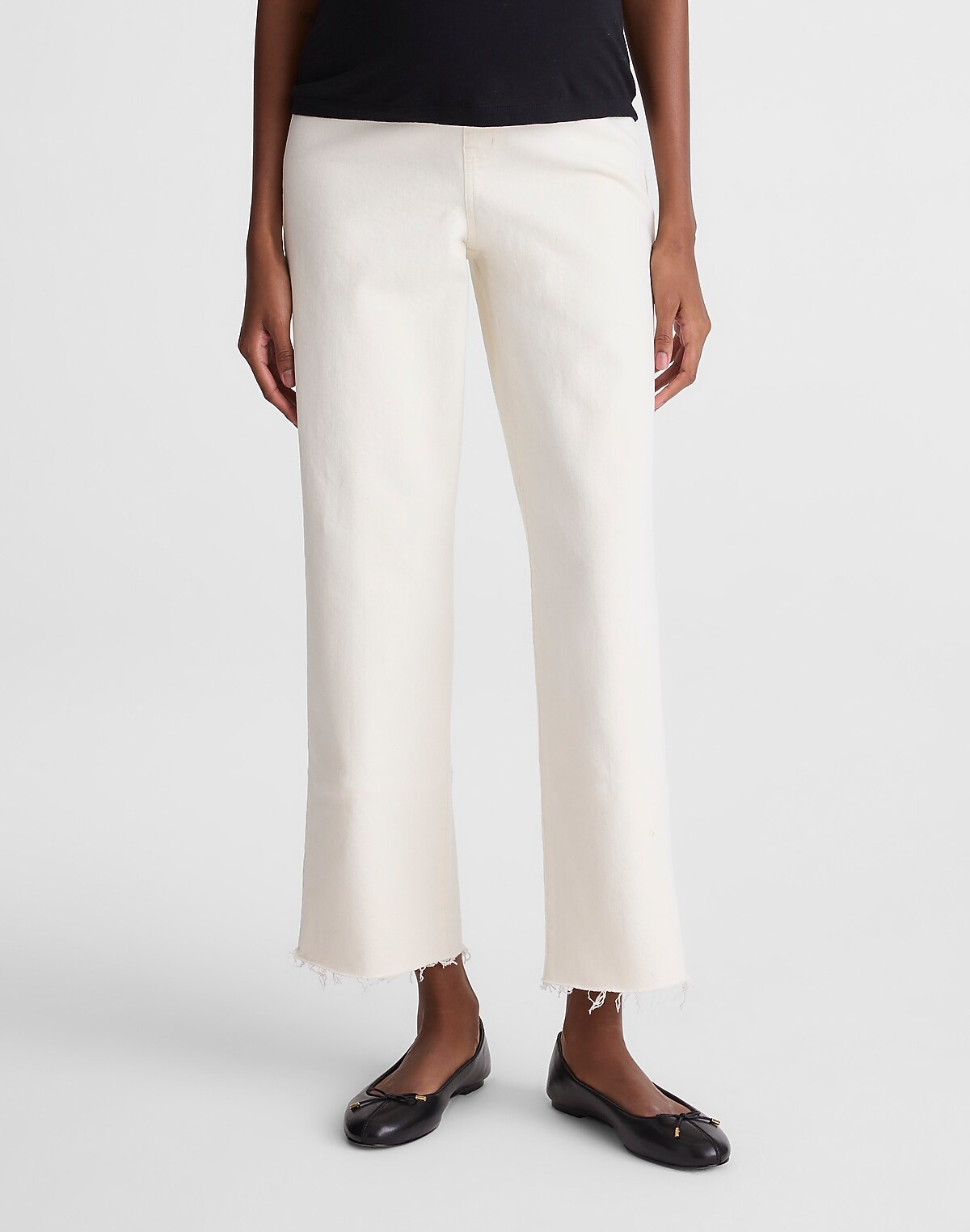 The Maternity Perfect Vintage Wide-Leg Crop Jean in Vintage Canvas