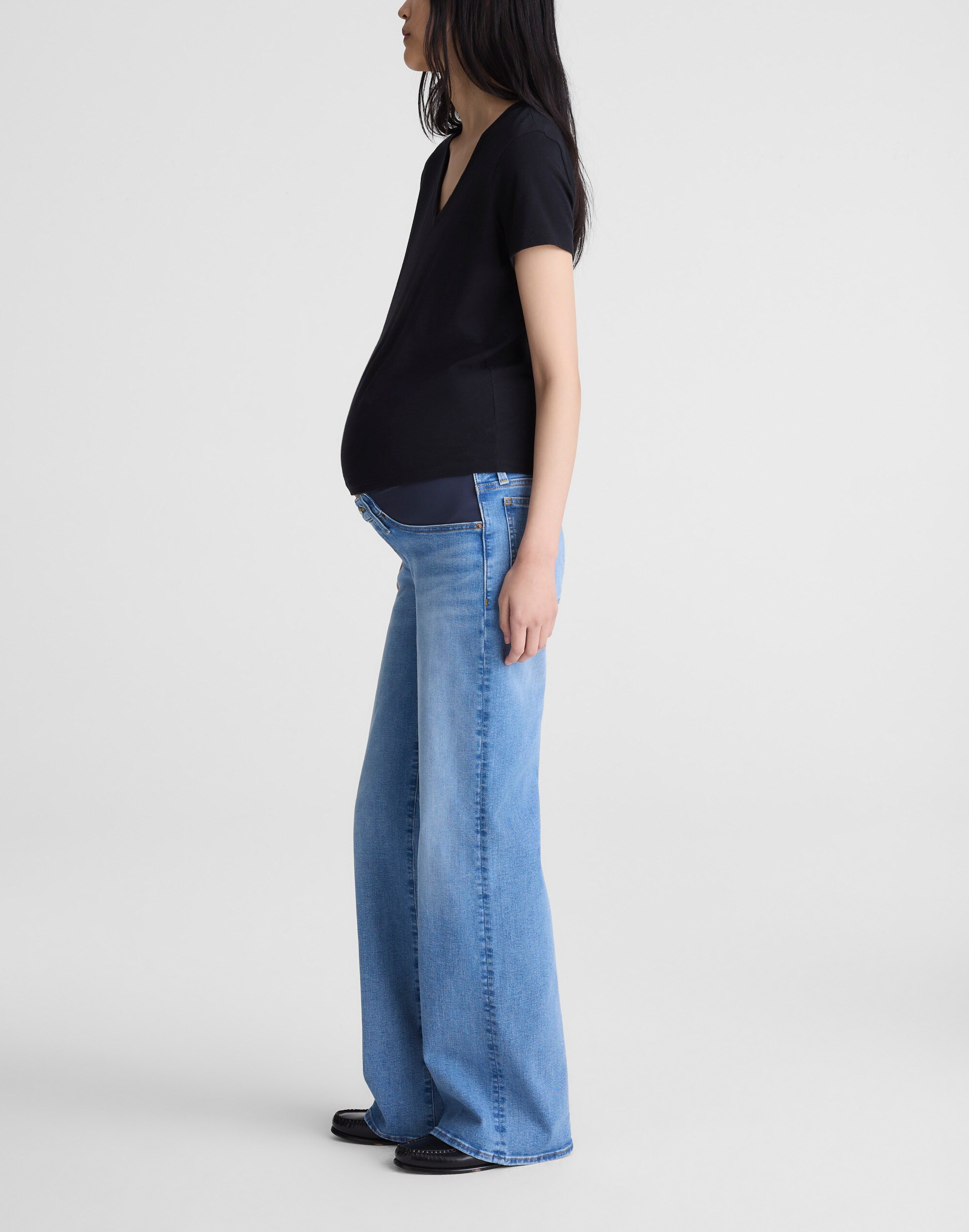 The Maternity Wide-Leg Jean in Super Stretch Denim