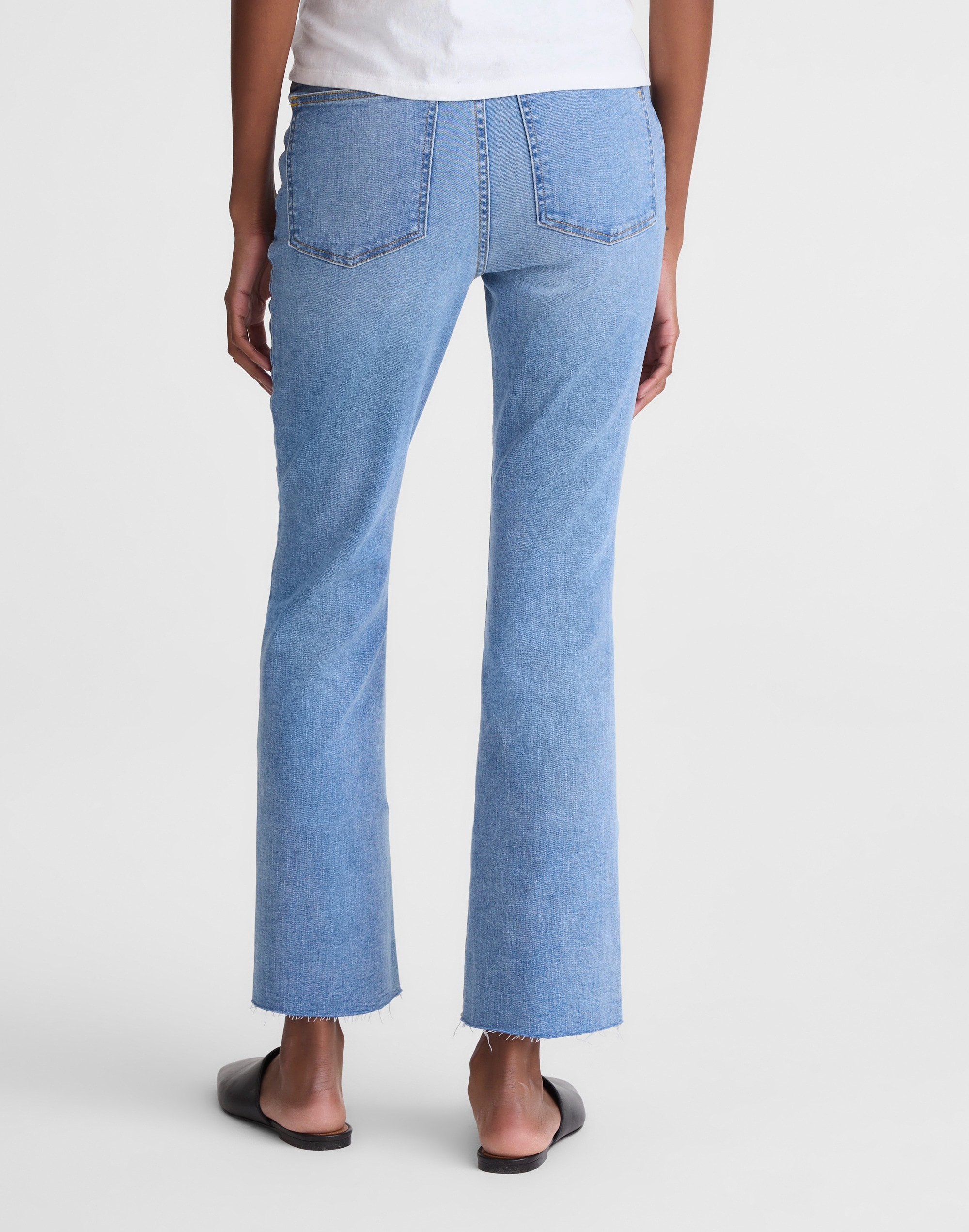 The Maternity Flare Crop Jean in Super Stretch Denim