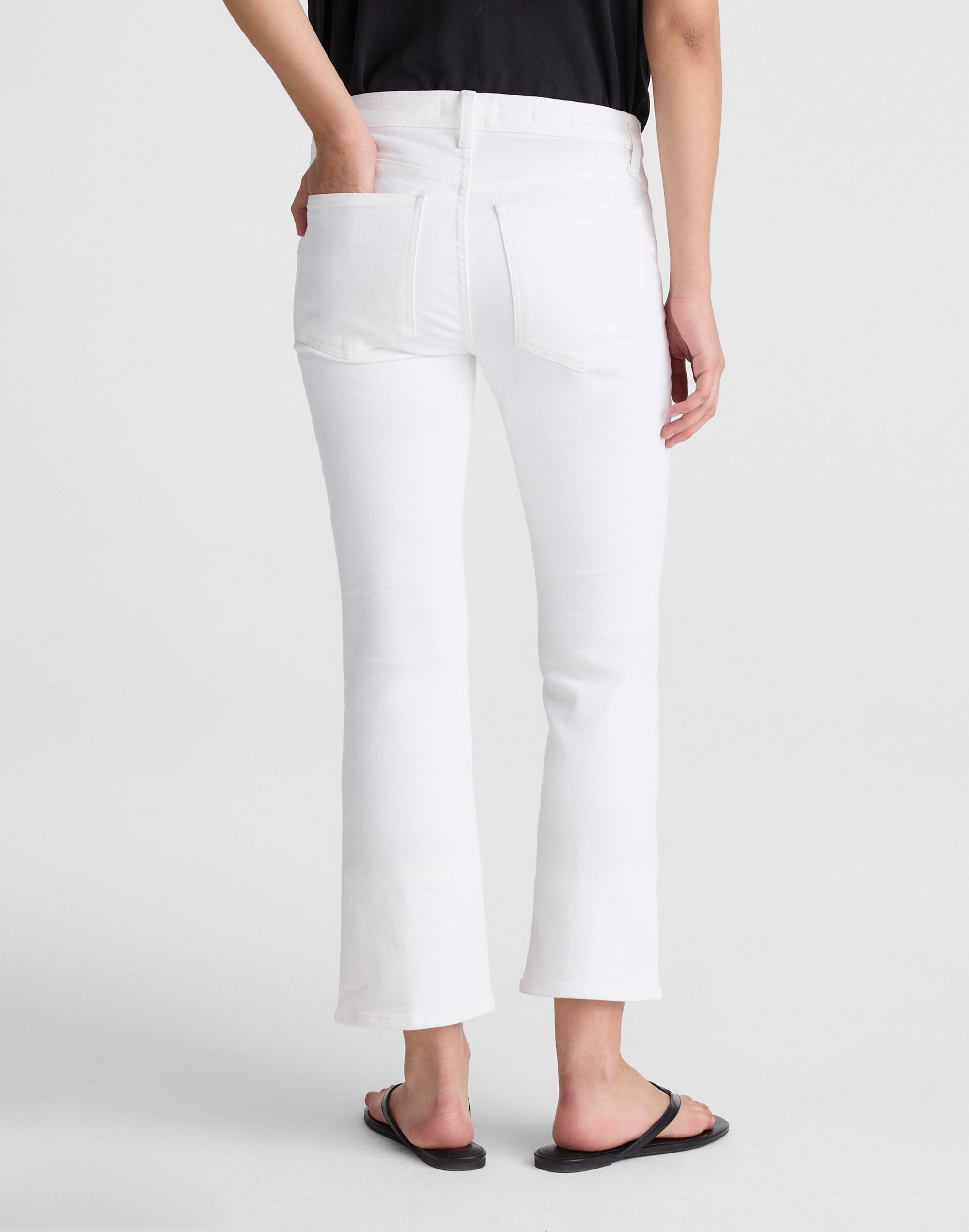 The Maternity Flare Crop Jean in Super Stretch Denim