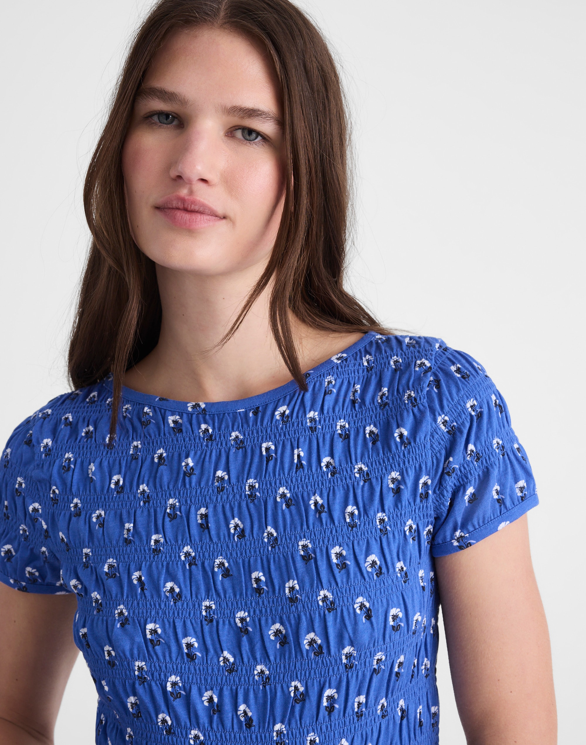 Smocked Short-Sleeve Top