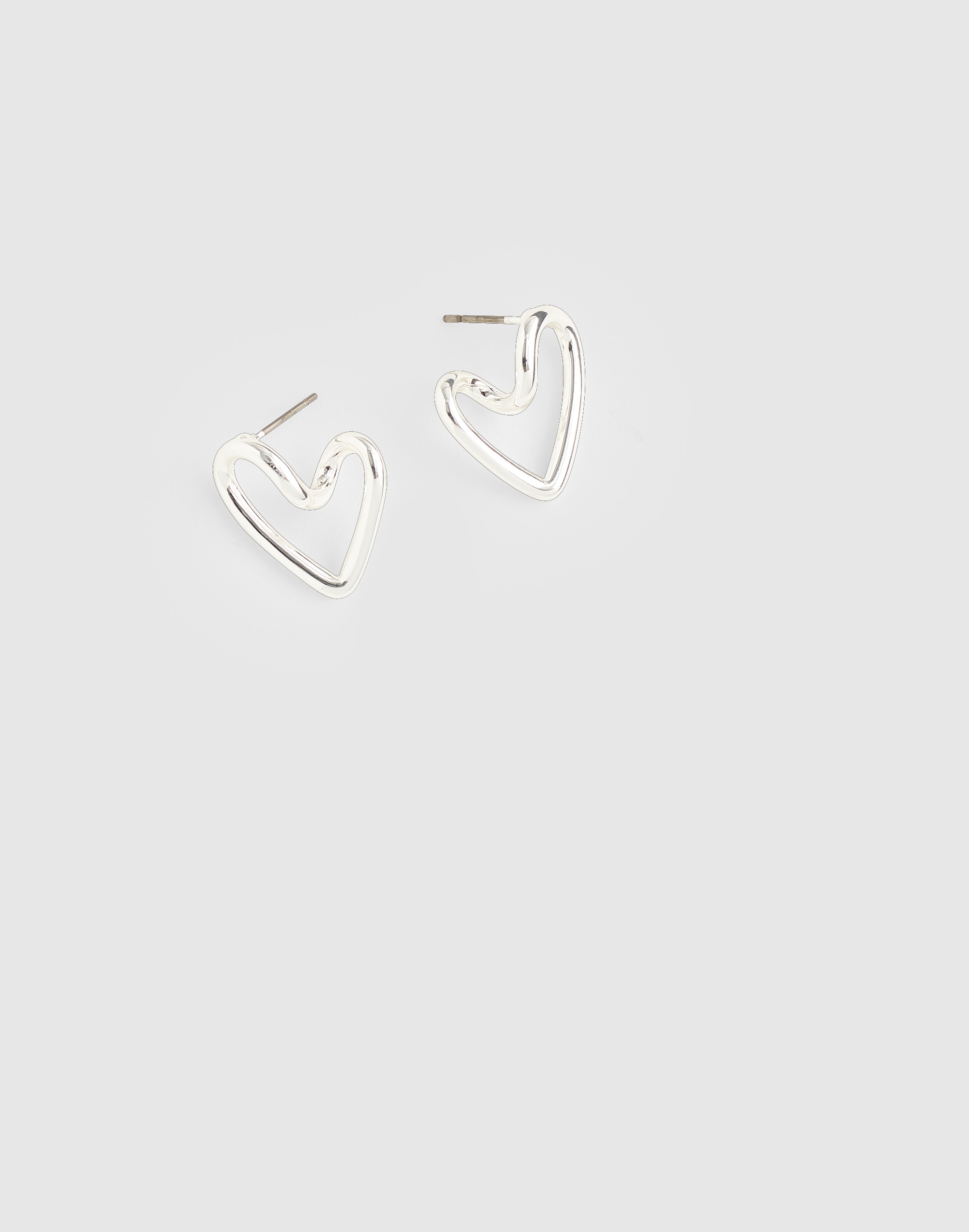 Madewell Looped Heart Hoop Earrings In Metallic
