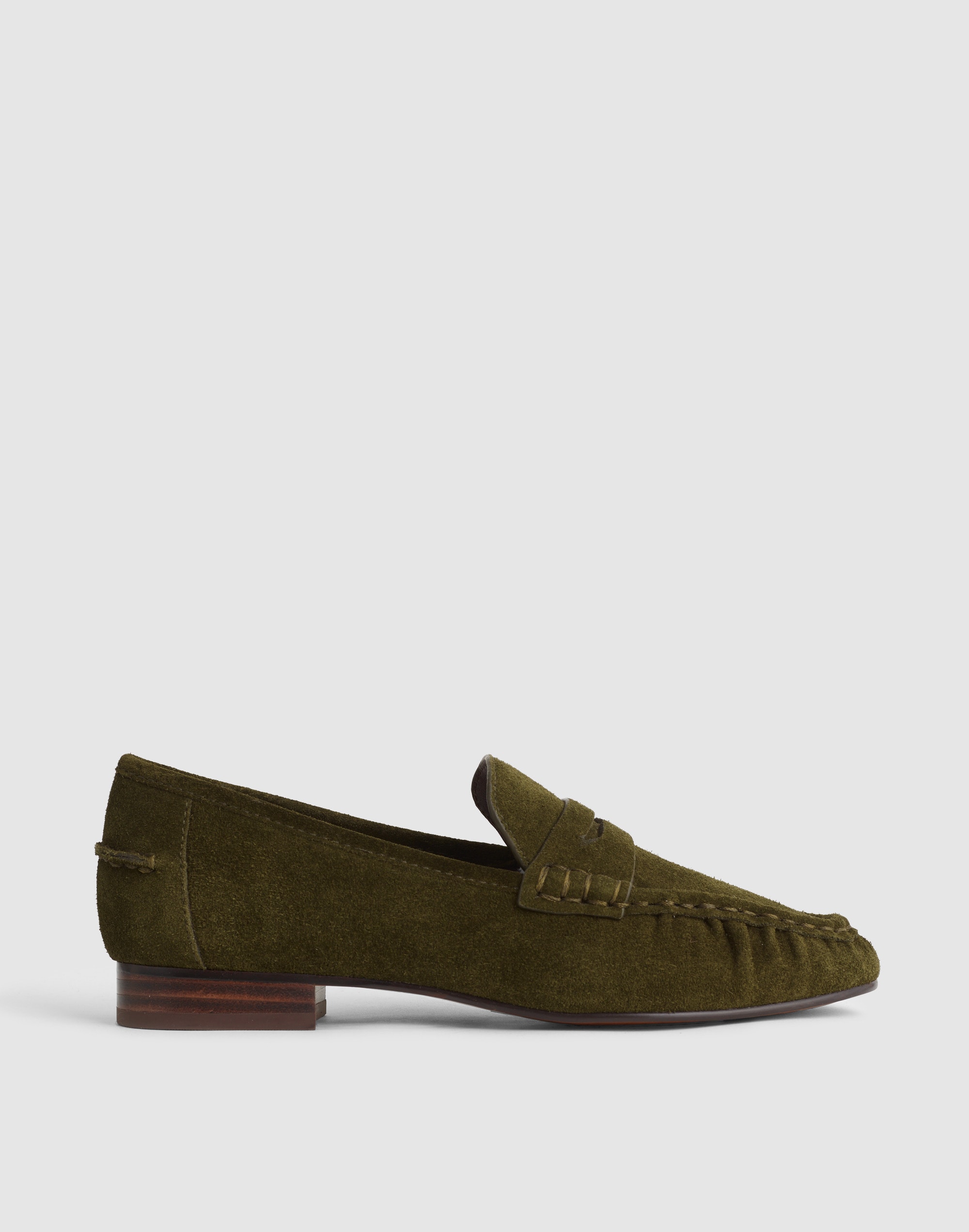 the ashley ruched loafer in suede