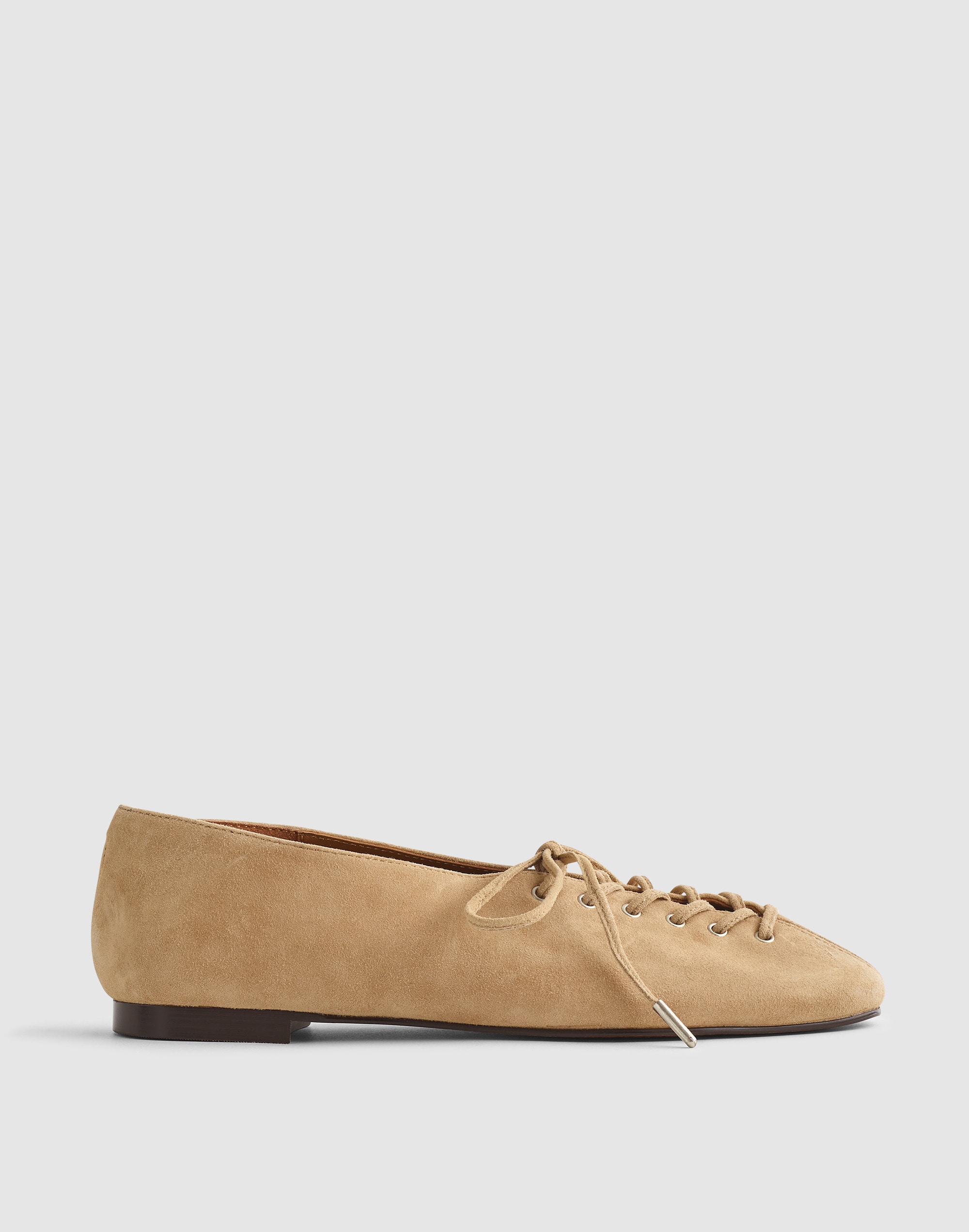 the mylie lace-up ballet flat in suede