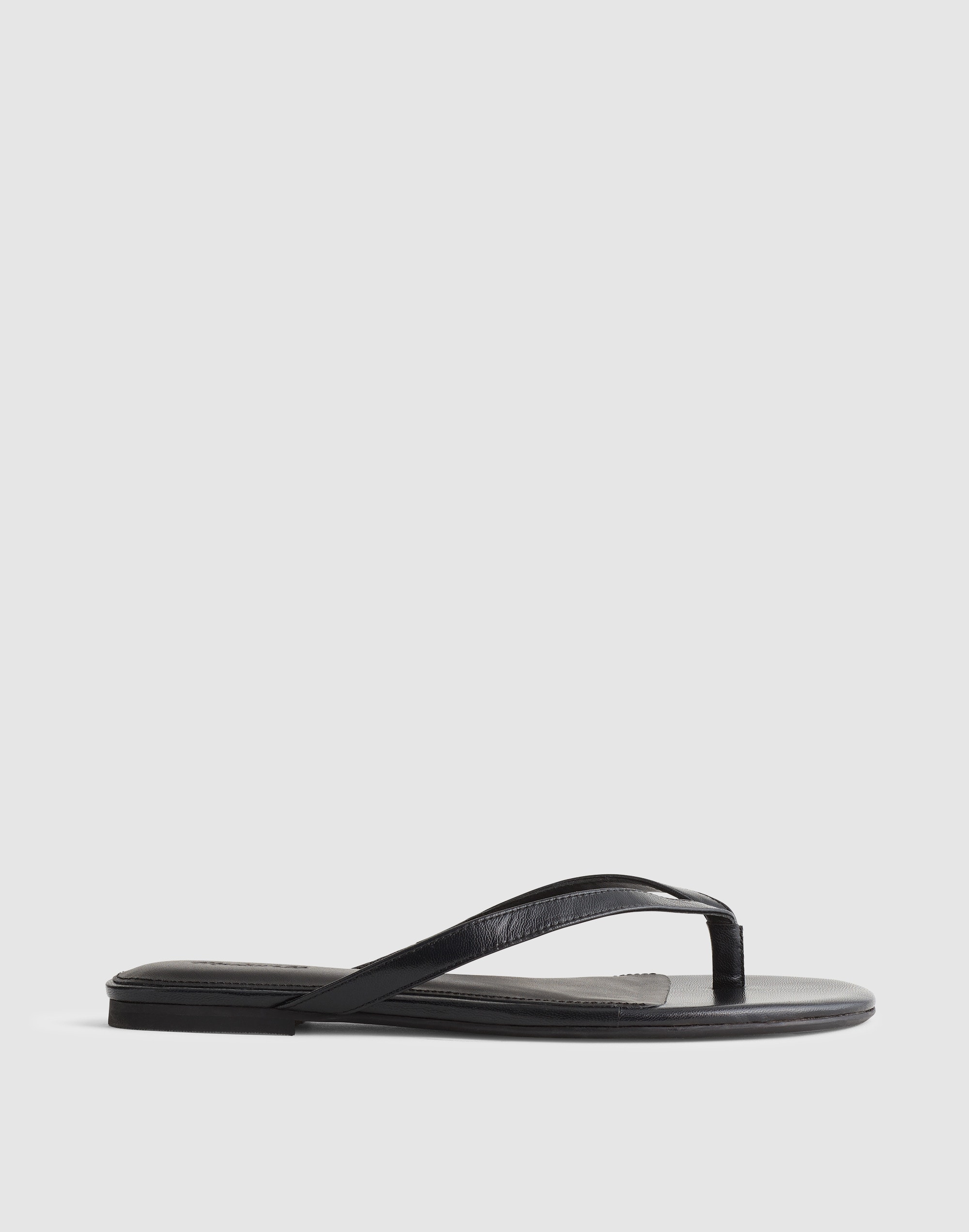 Madewell Izzie Ivana Leather Thong Sandals True Black