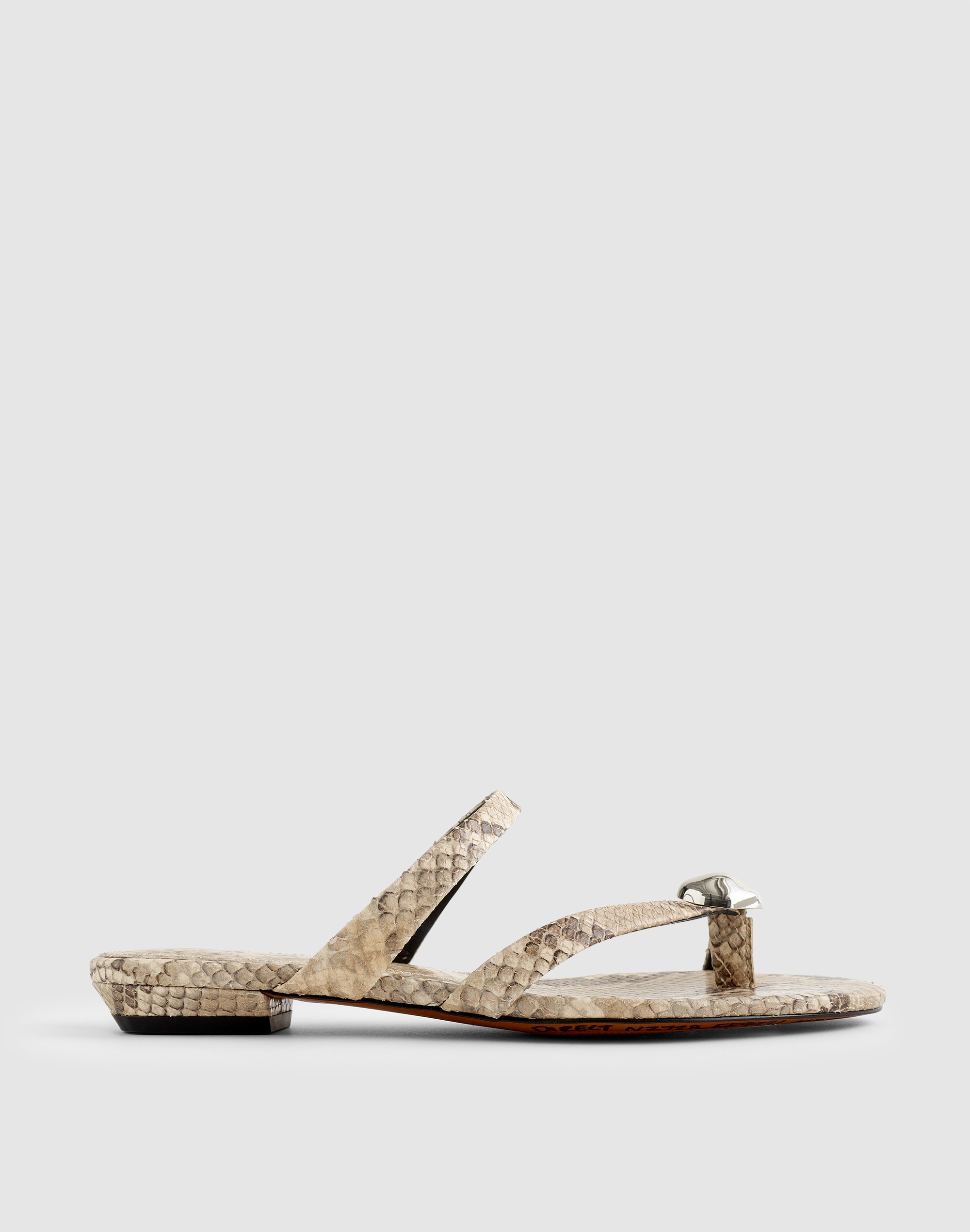 Madewell The Mila Organic Hardware Thong Slide Sandal In Animal Print