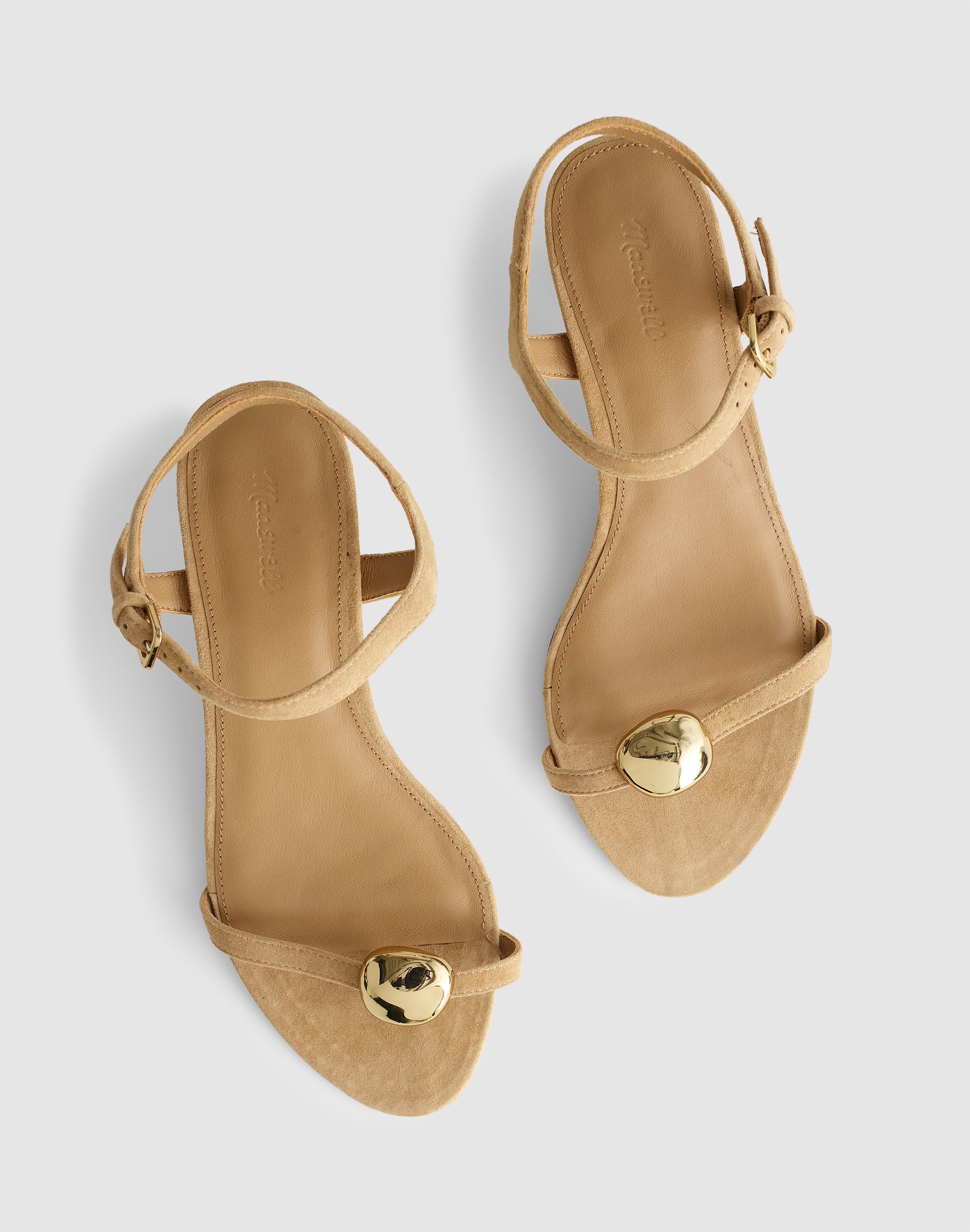 The Mila Organic Hardware Thong Sandal in Suede