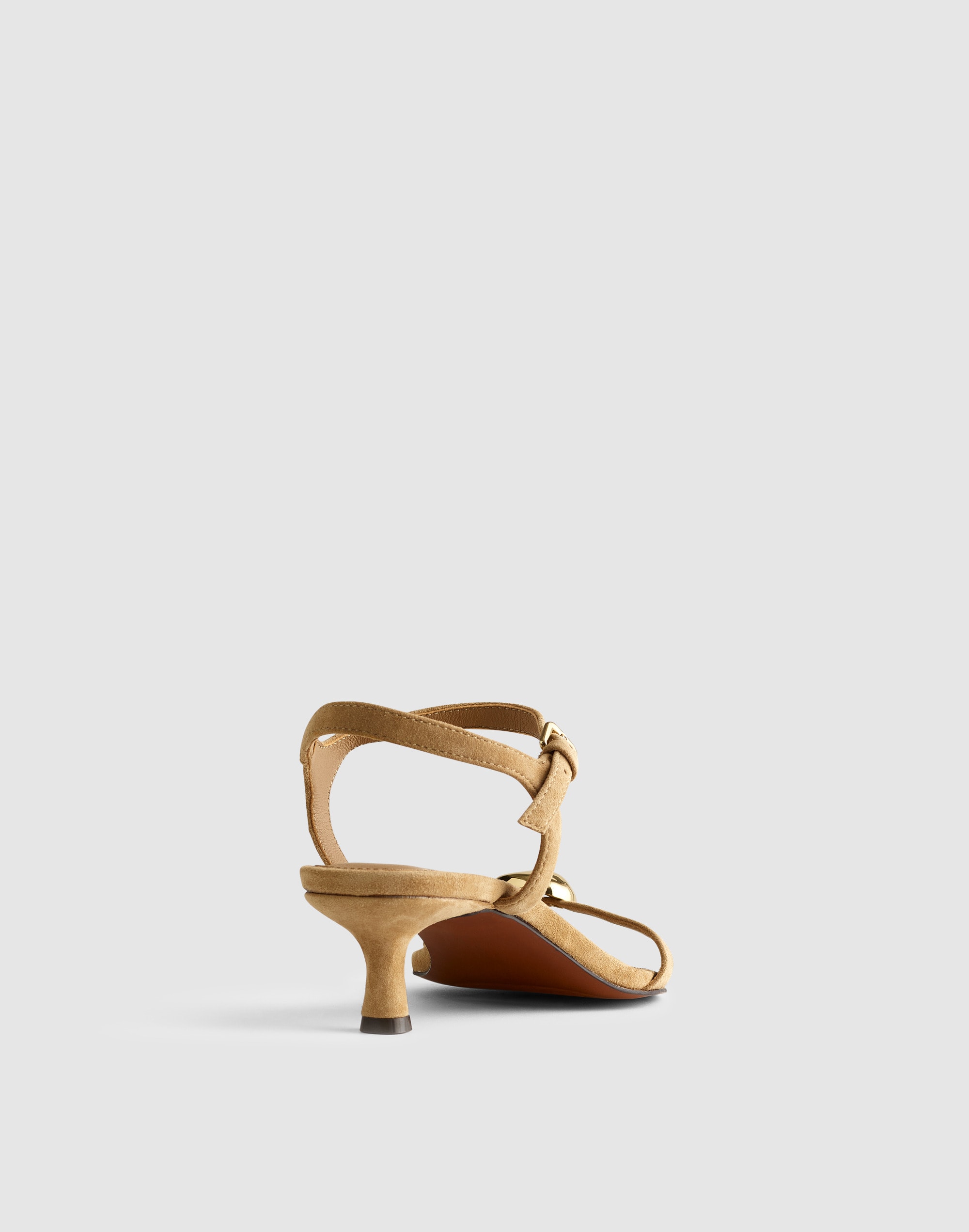 The Mila Organic Hardware Thong Sandal in Suede