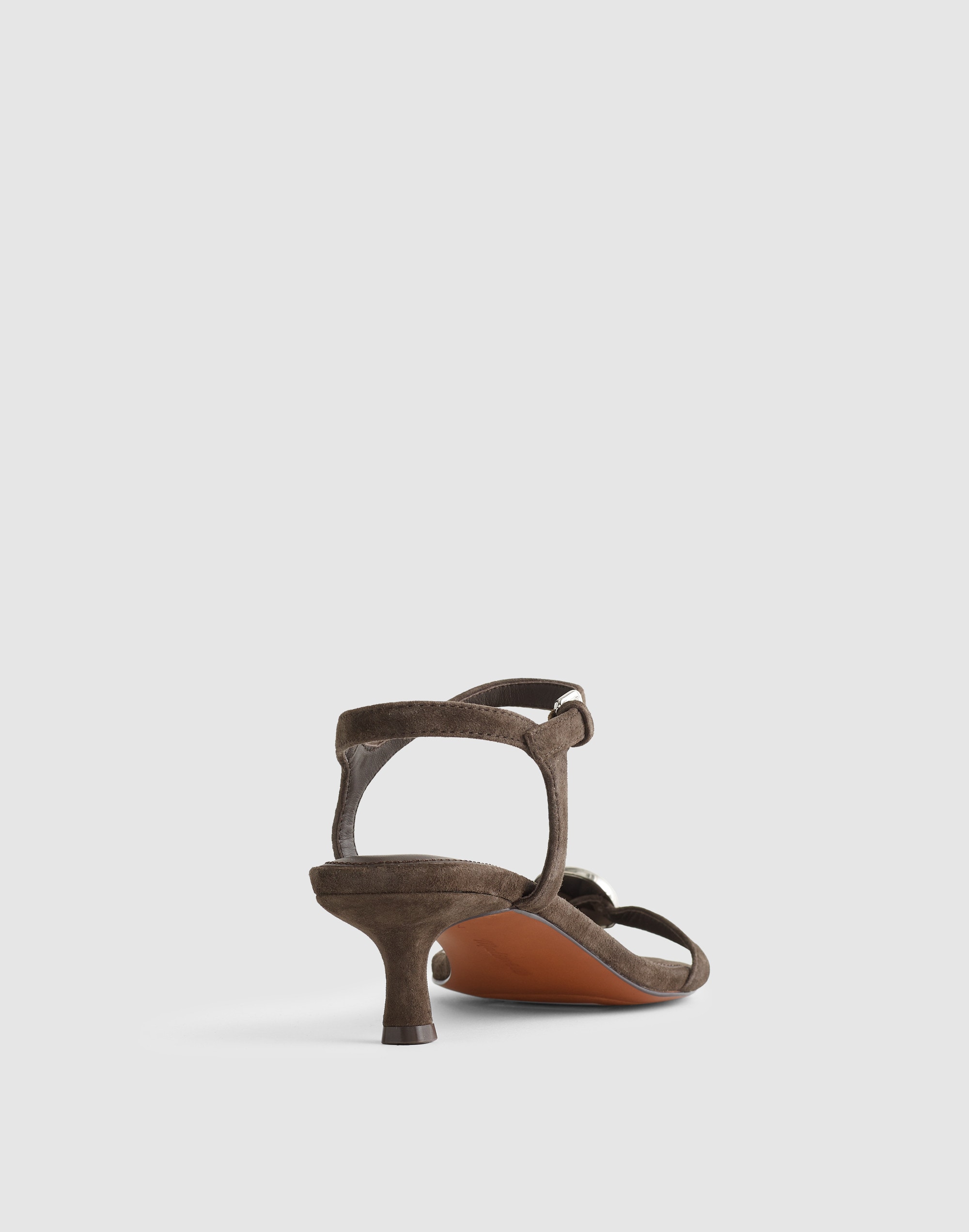 The Mila Organic Hardware Thong Sandal in Suede