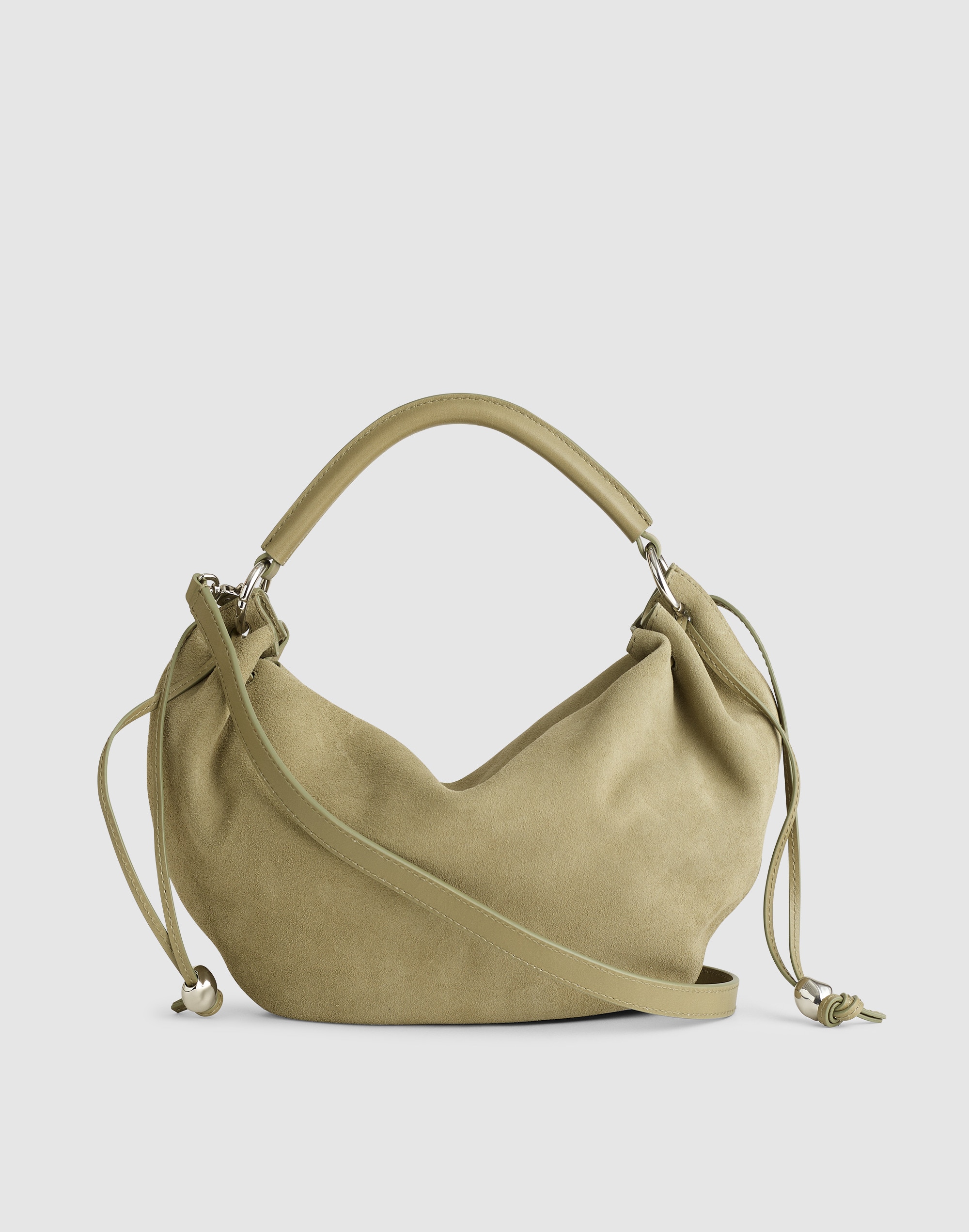 the camren gathered shoulder bag in suede