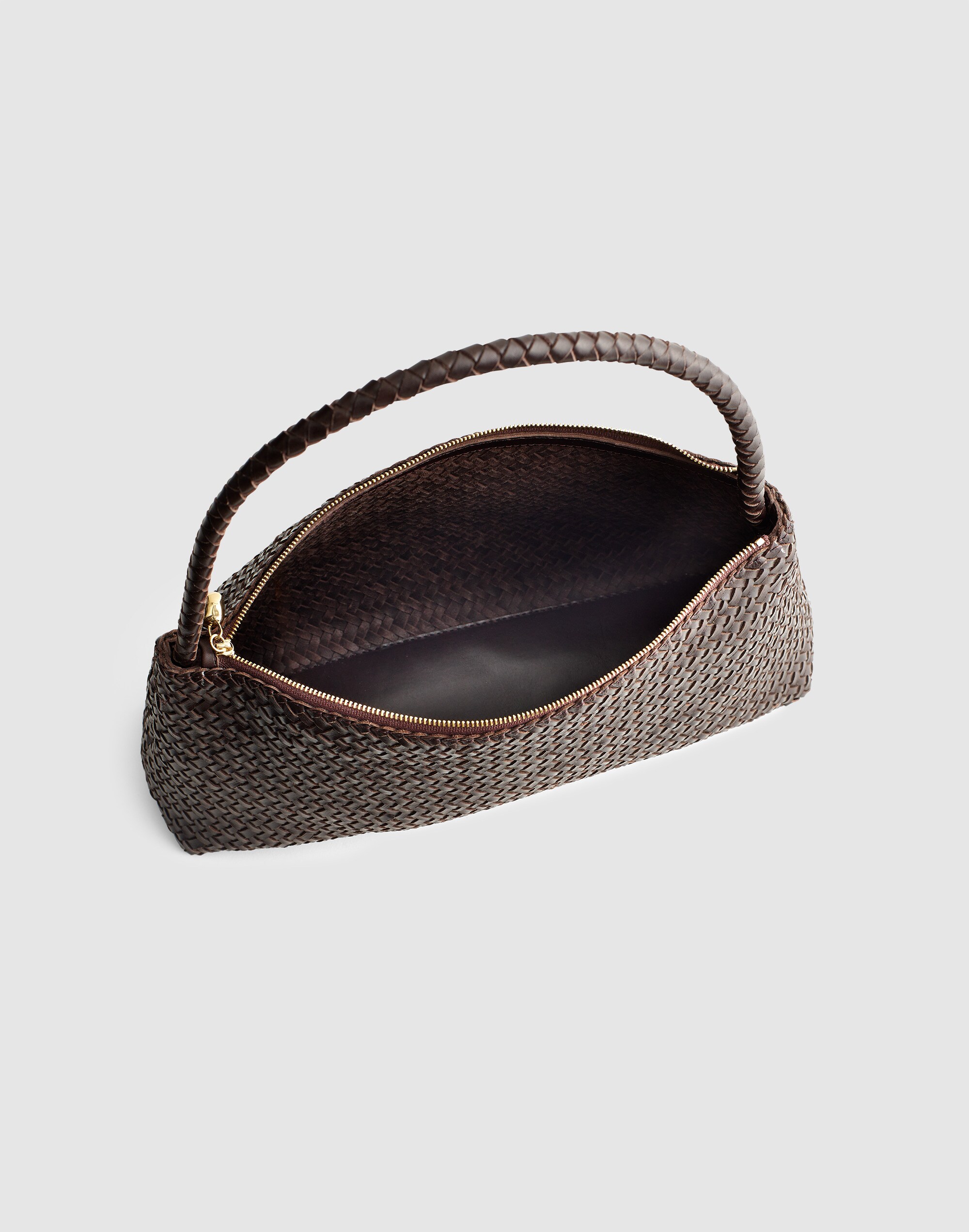 The Signature Woven Zip Top Shoulder Bag