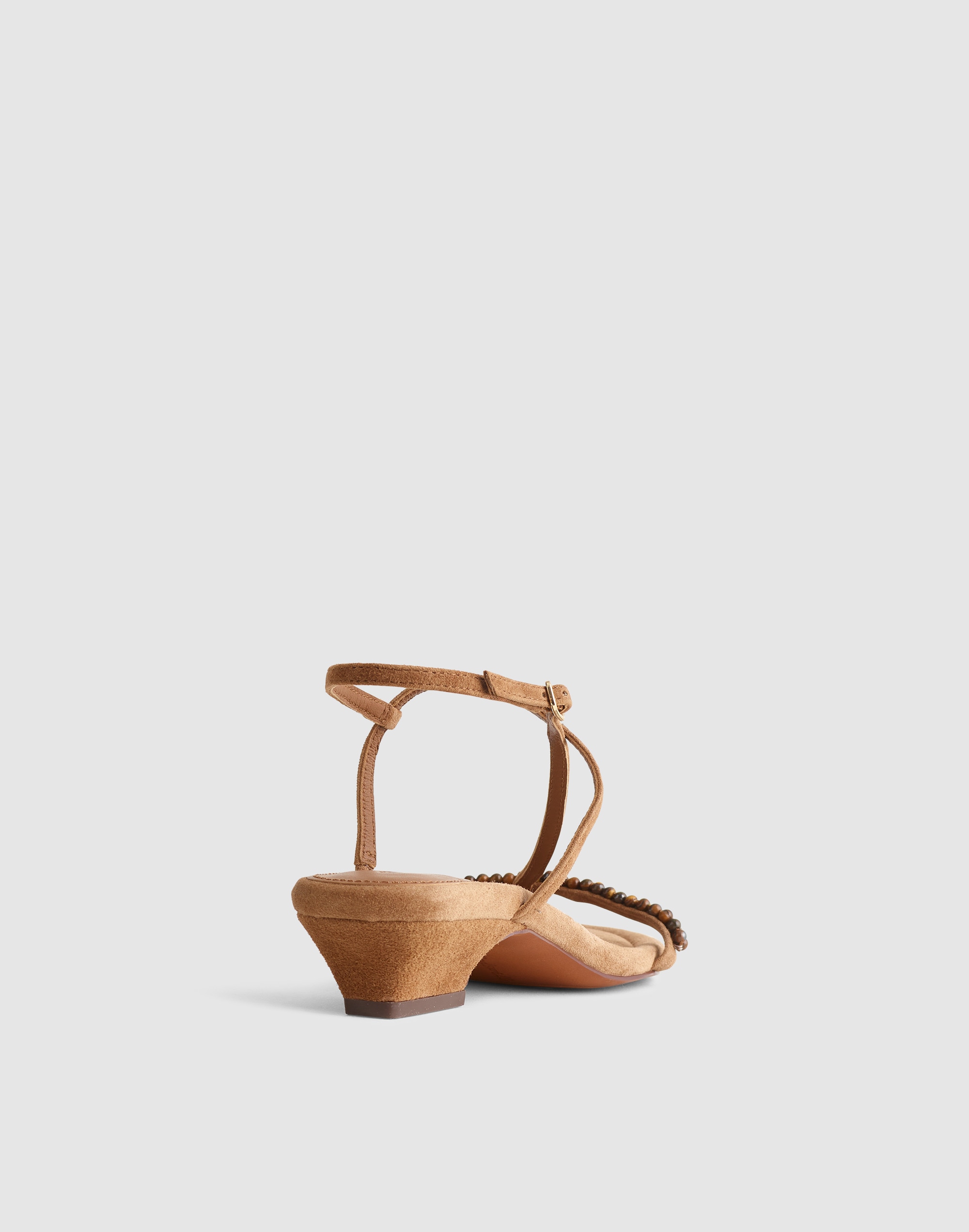 Madewell Tonio Beaded Strappy Sandals Aged Cognac In Brown