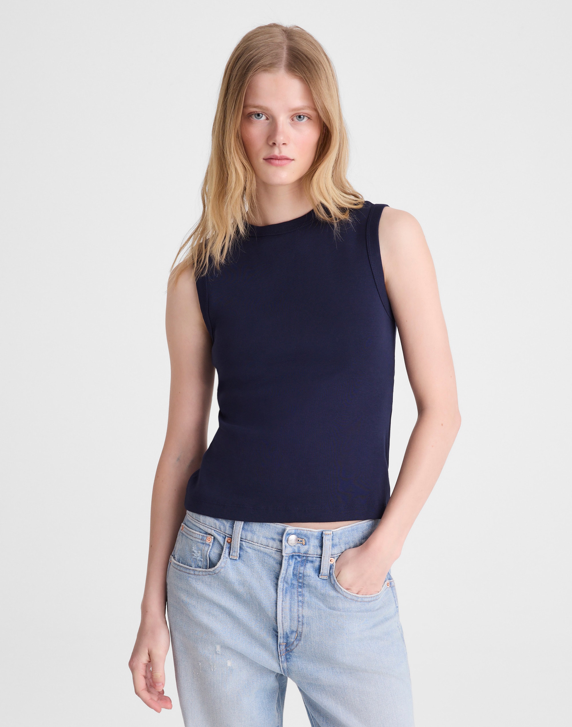 Madewell The Essential Tank In Blue