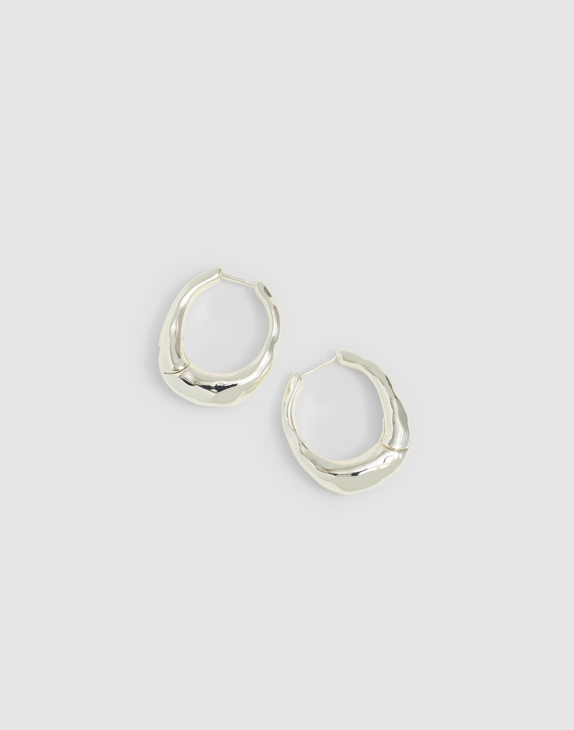 Madewell Hammered Puffy Huggie Hoop Earrings In Silver