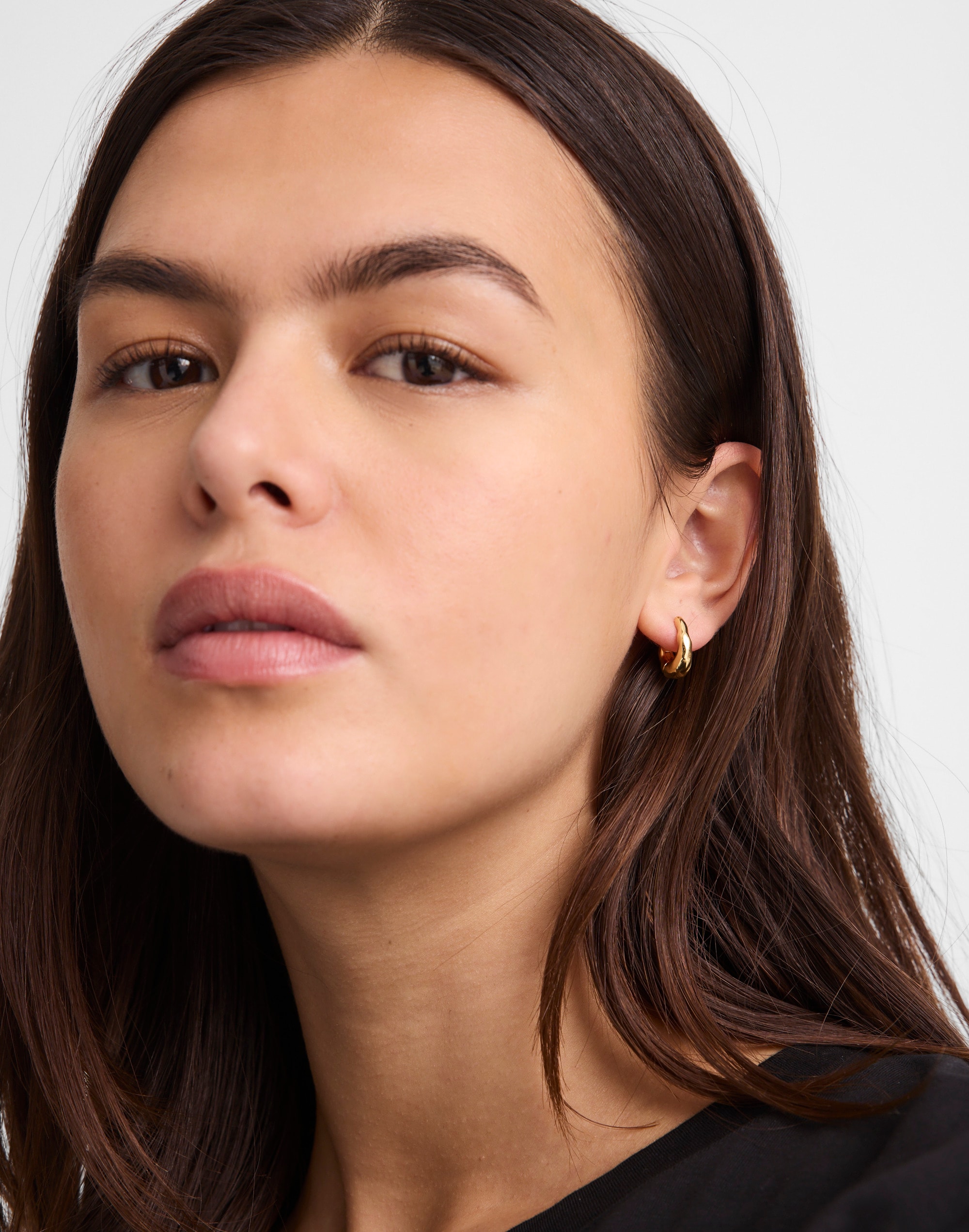 Hammered Puffy Small Huggie Hoop Earrings