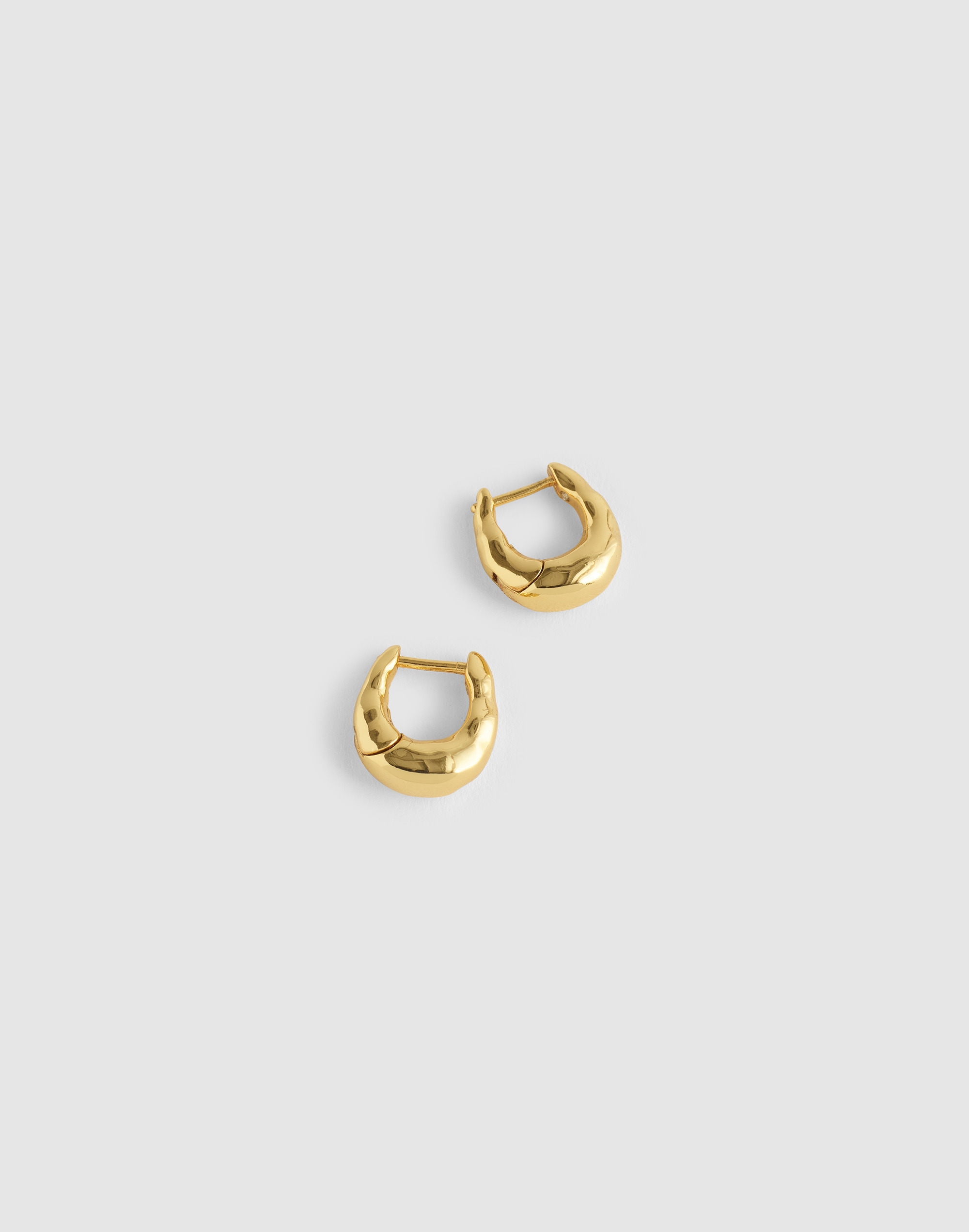 Hammered Puffy Small Huggie Hoop Earrings