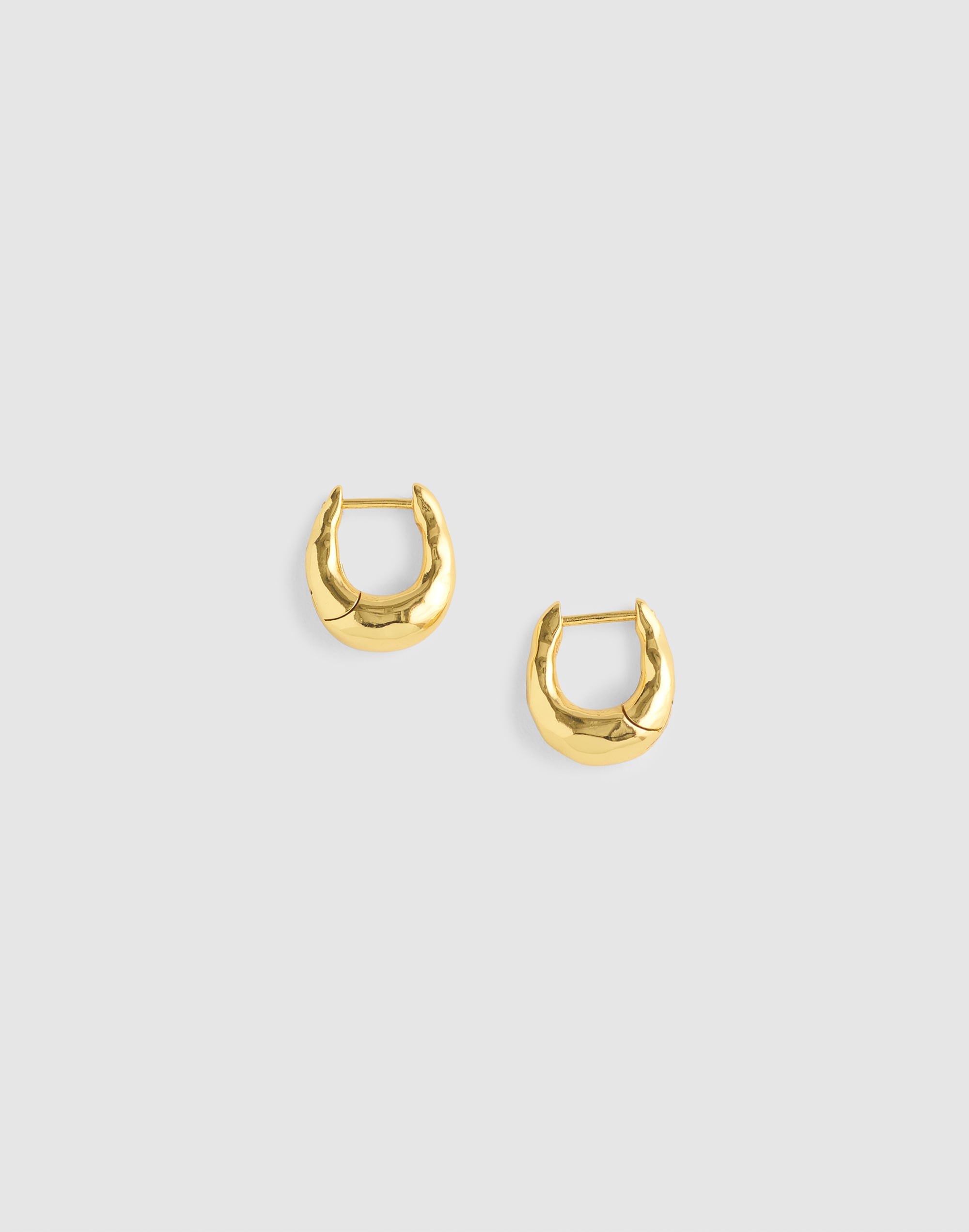 hammered puffy huggie hoop earrings