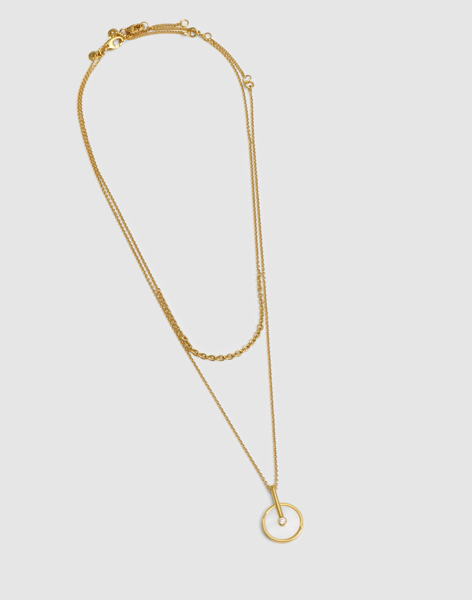 Two-Pack Stone Inlay Coin Necklace Set