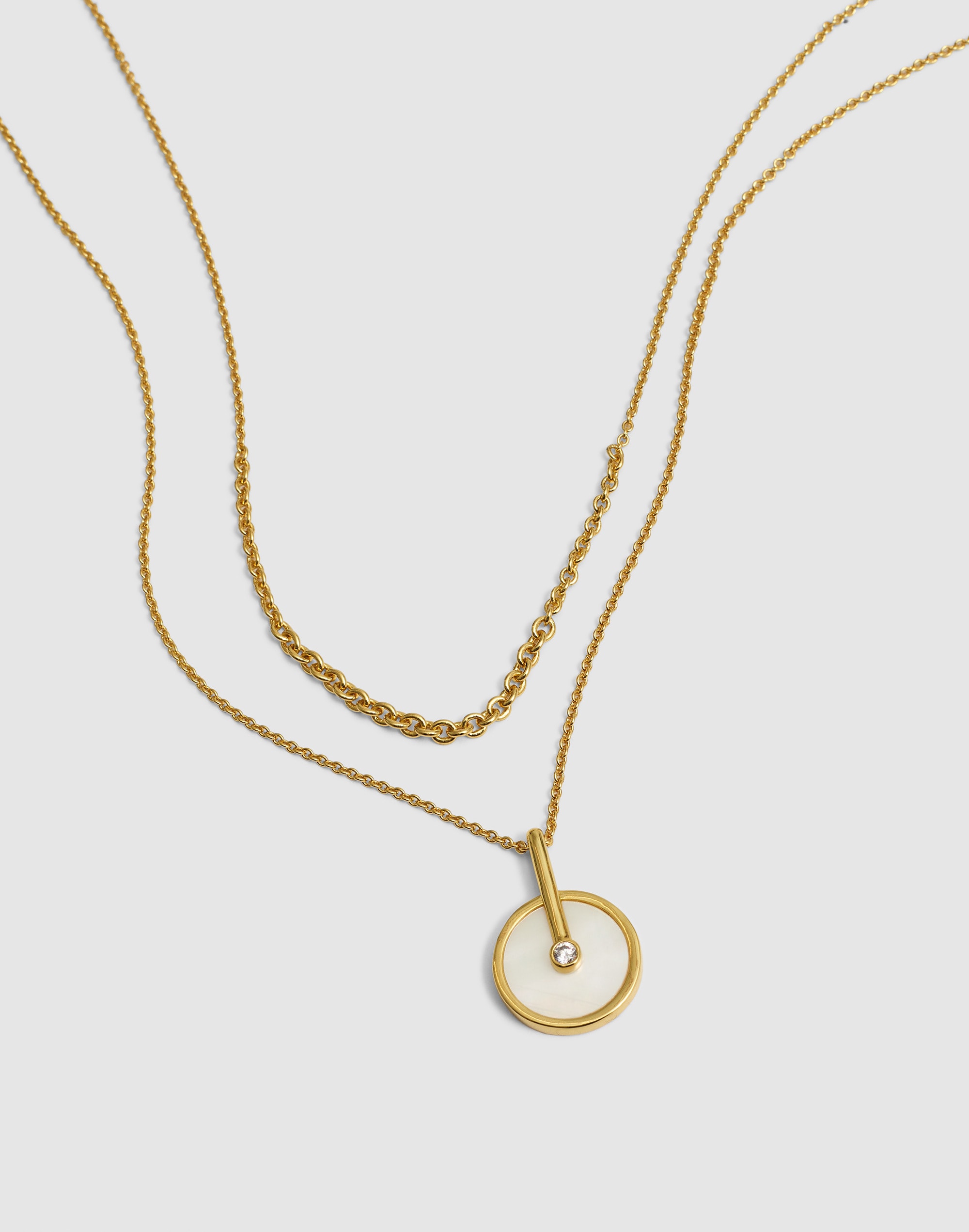 Madewell Two-pack Stone Inlay Coin Necklace Set In Gold
