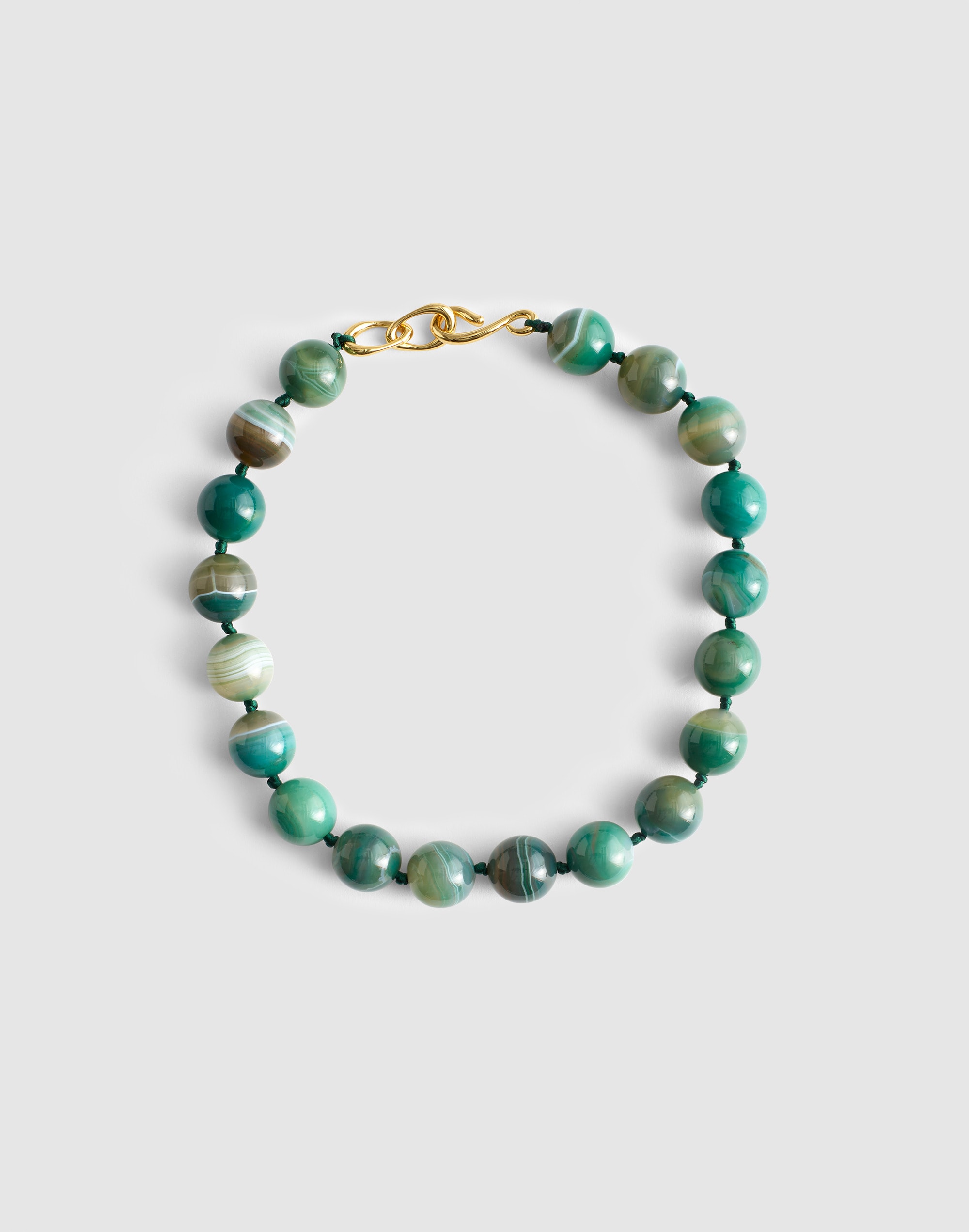 Semiprecious Oversized Beaded Choker Necklace - Blue