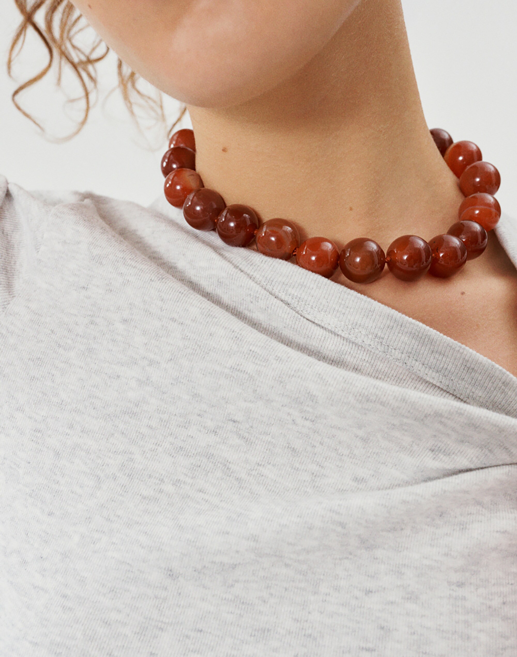 Semiprecious Oversized Beaded Choker Necklace