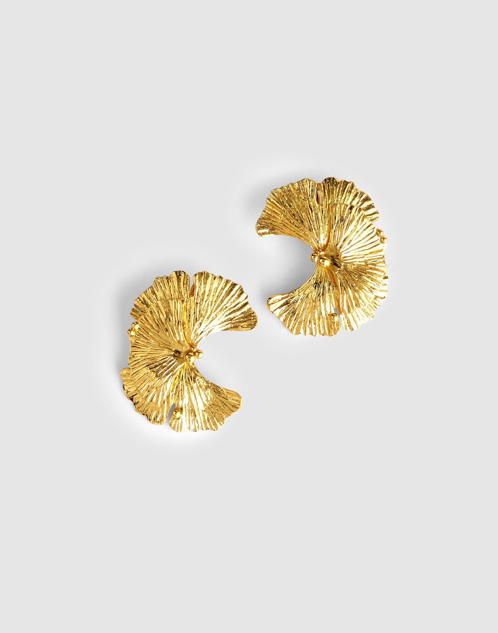 ginko leaf statement stud earrings