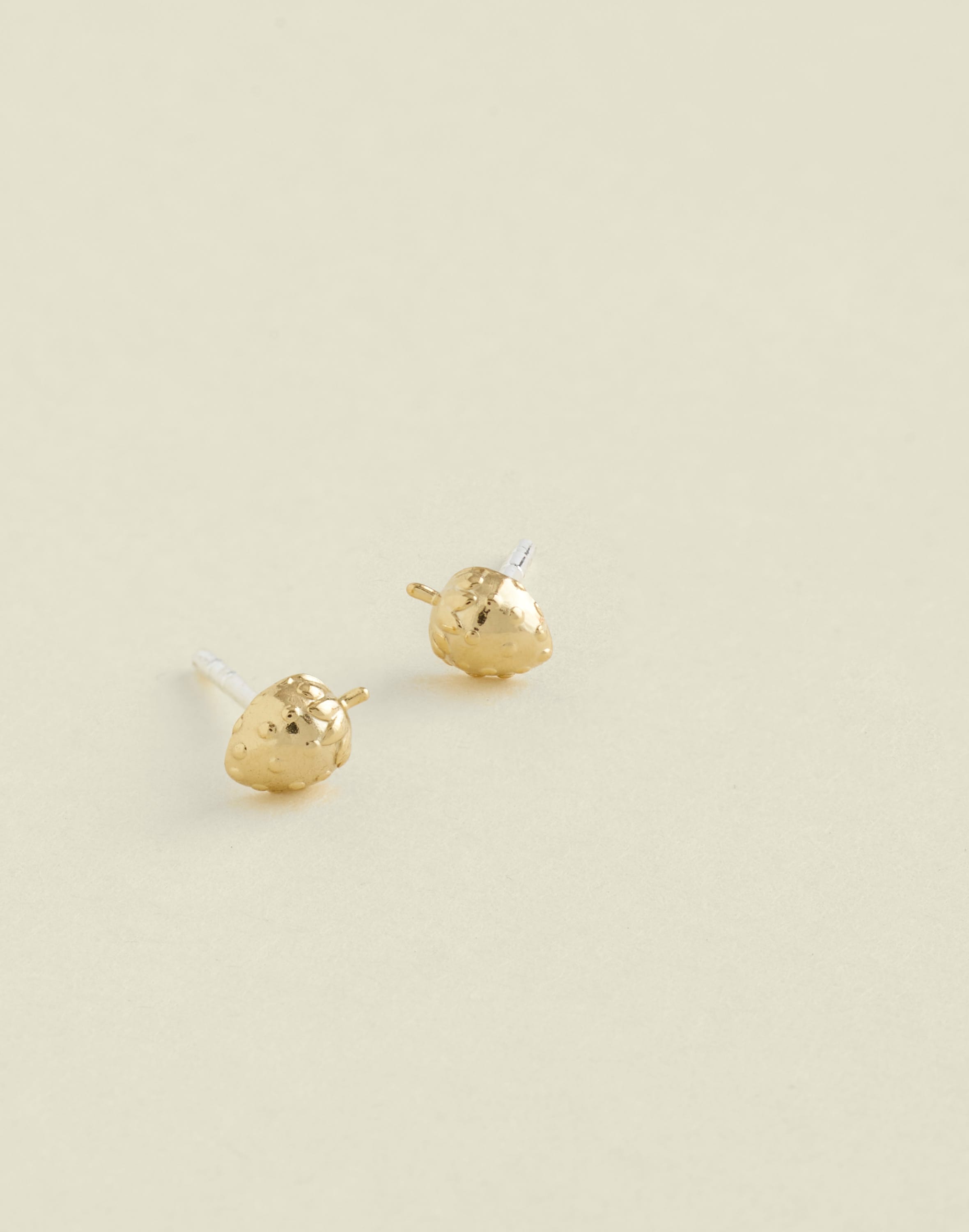 demi-fine strawberry stud earrings