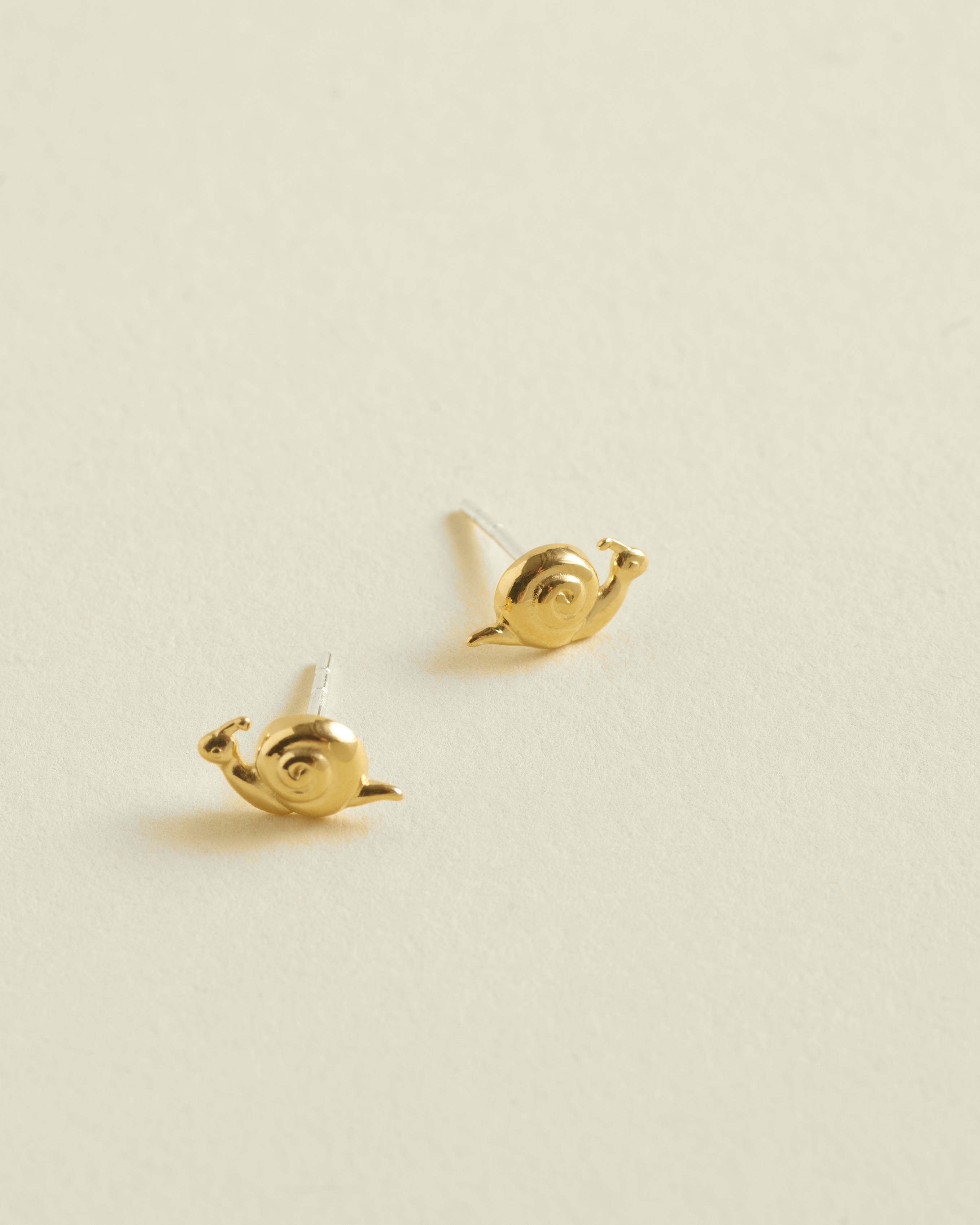 demi-fine snail stud earrings