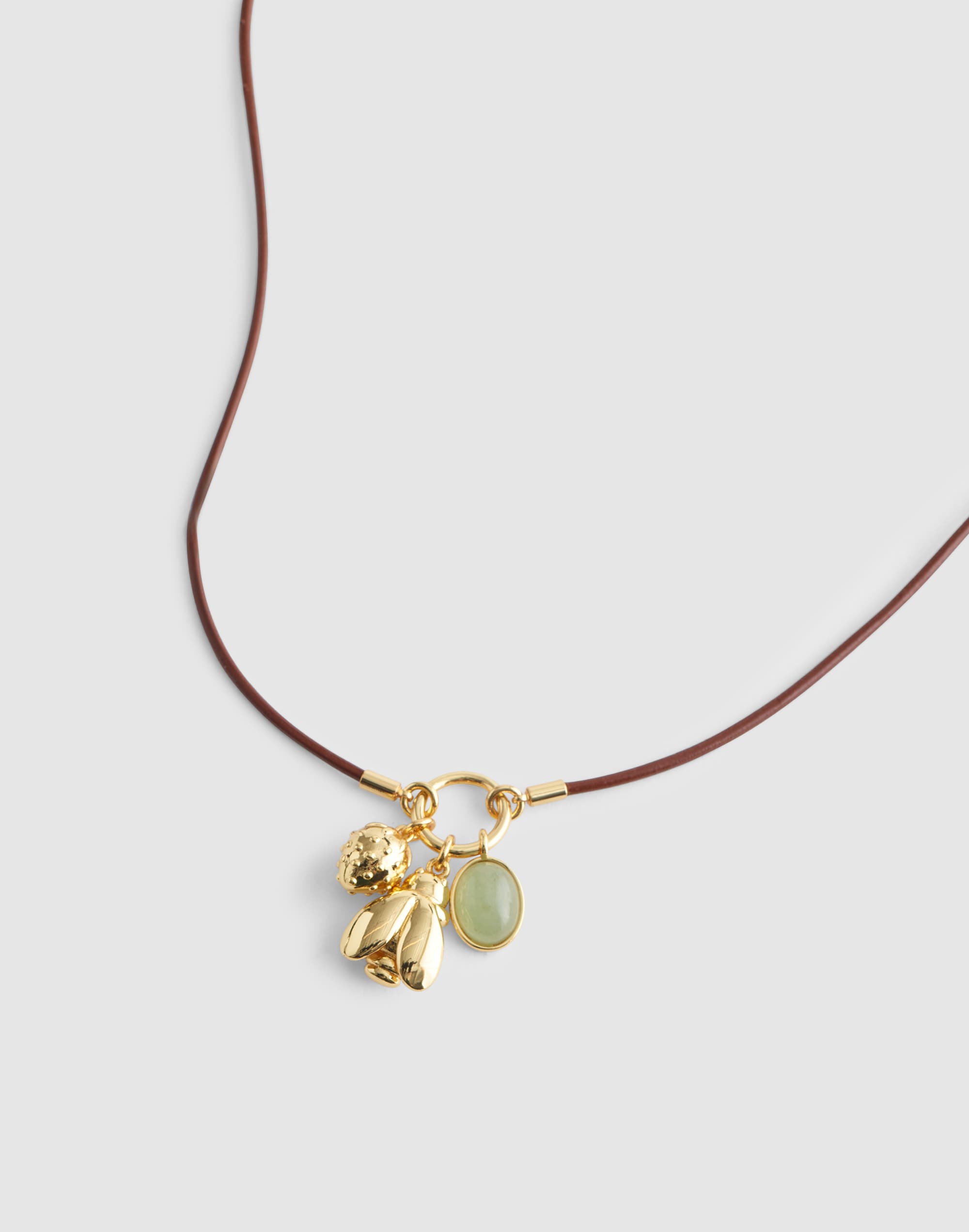 Madewell Bee Charm Cord Necklace In Gold