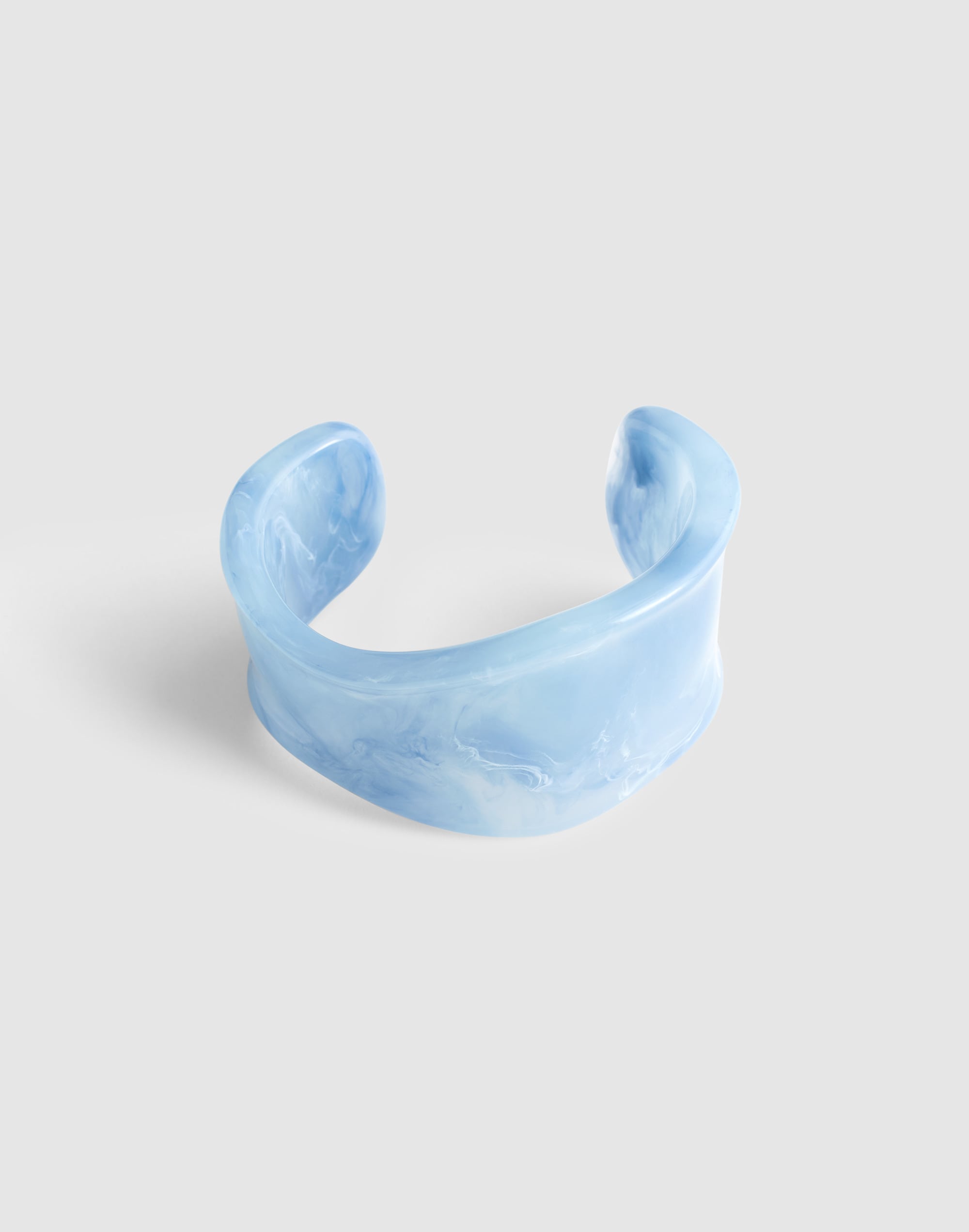 Madewell Resin Sculptural Wide Cuff Bracelet In Blue