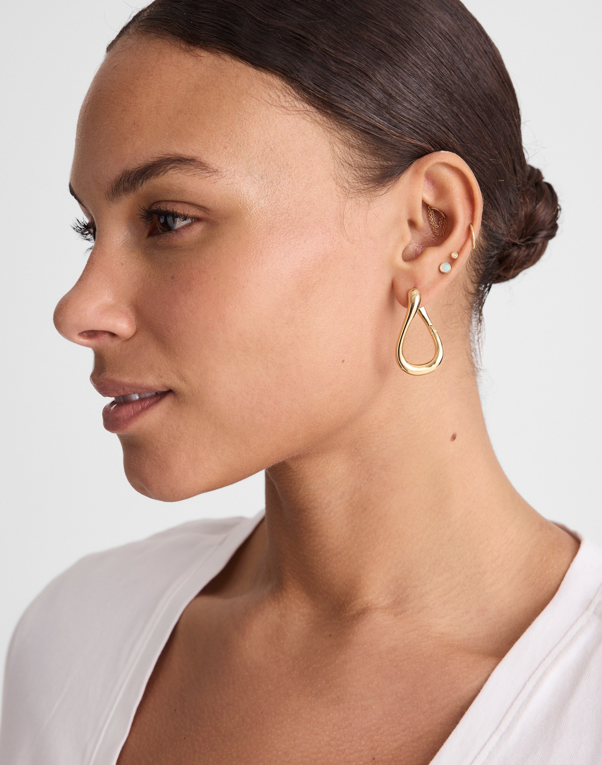 Front-Back Twisted Large Hoop Earrings
