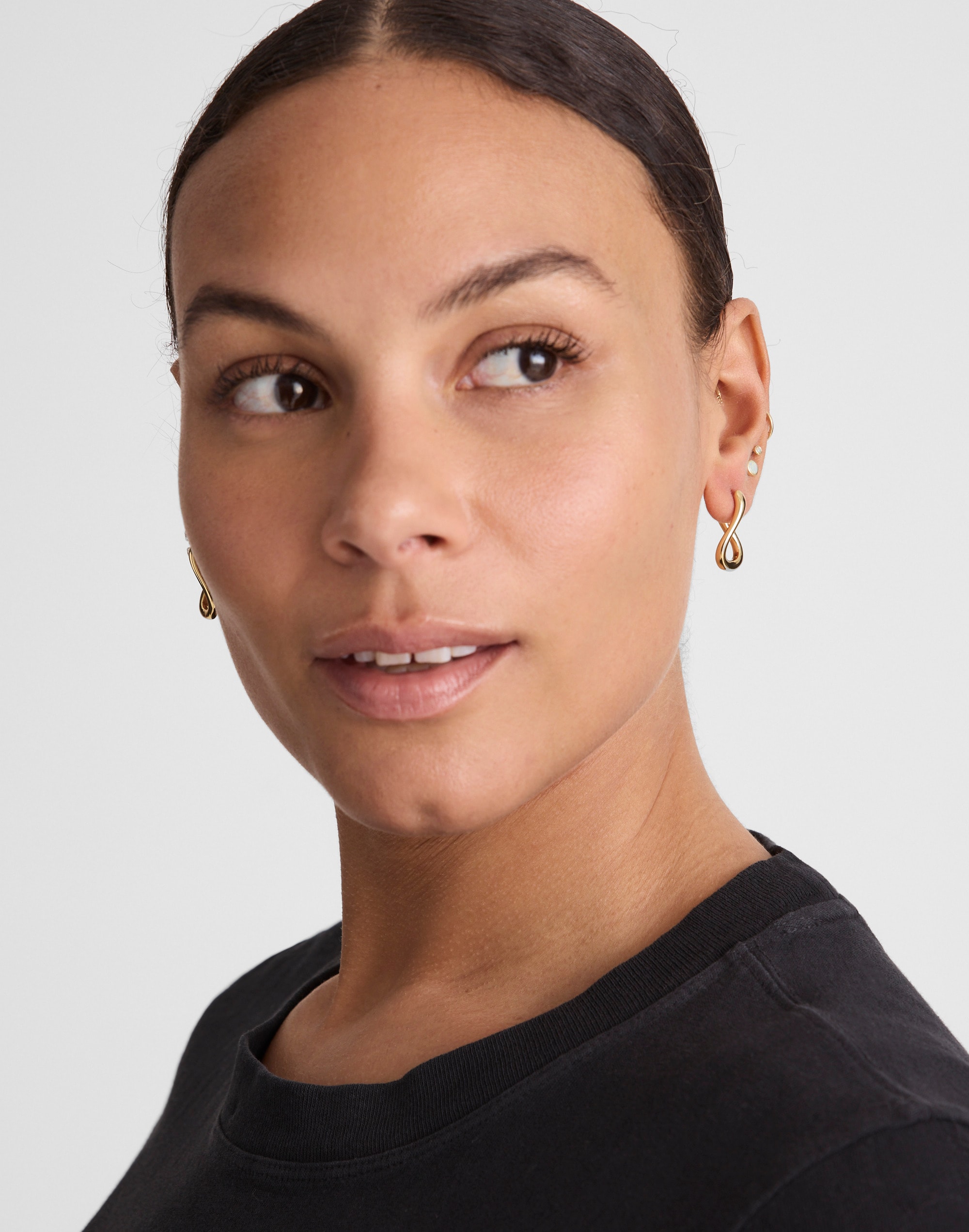 Front-Back Twisted Small Hoop Earrings