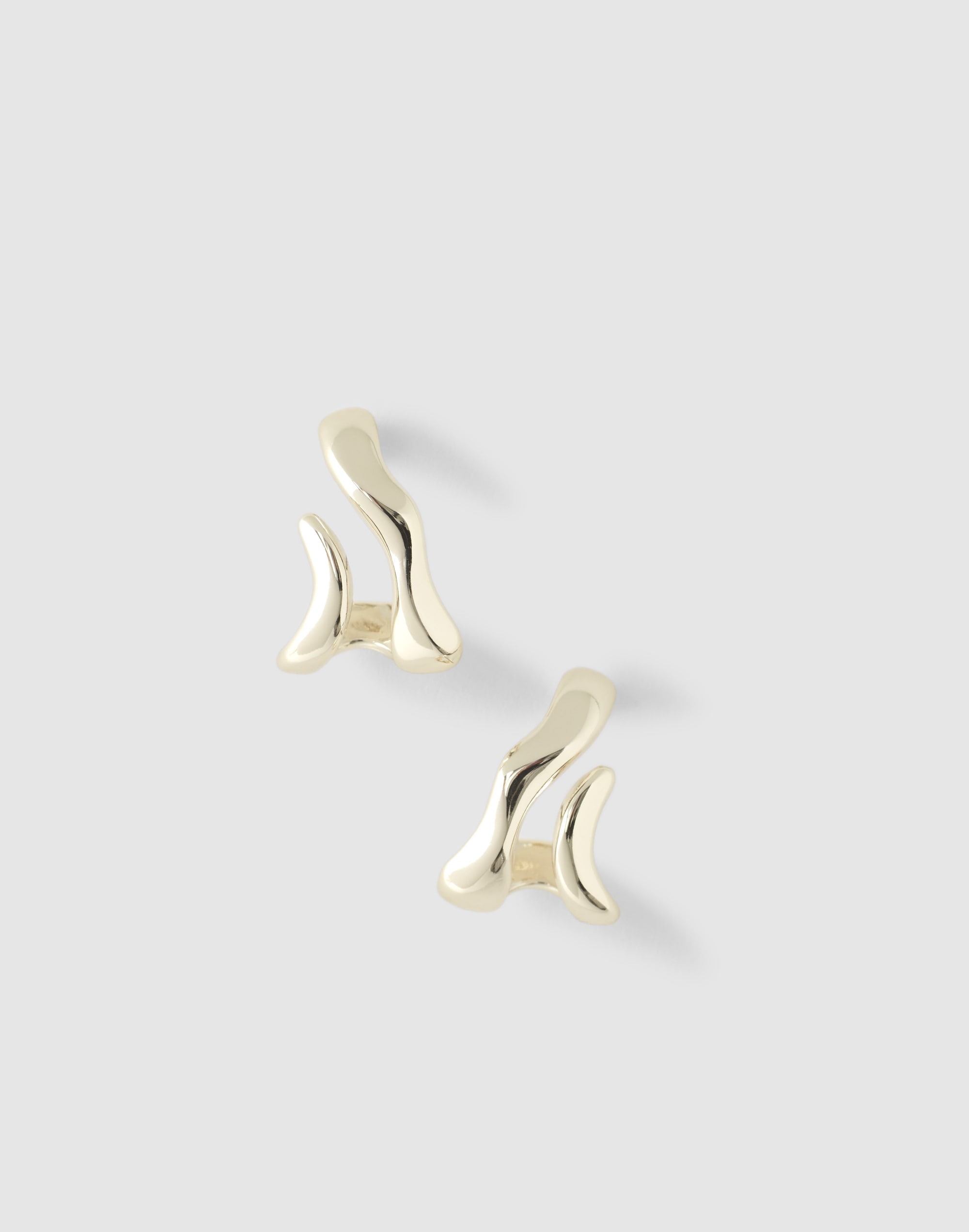 sculptural wraparound double hoop earrings
