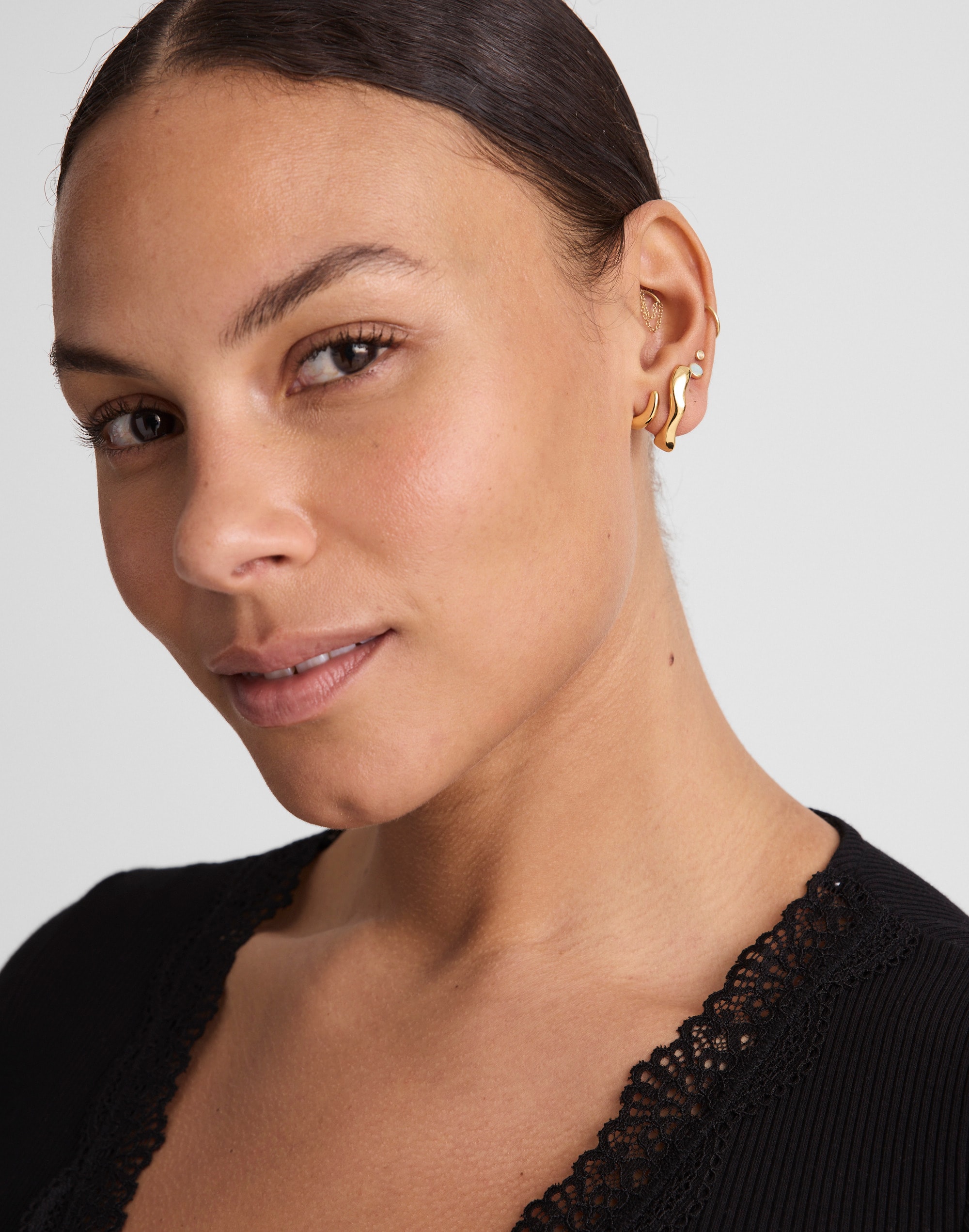 Sculptural Wraparound Double Hoop Earrings
