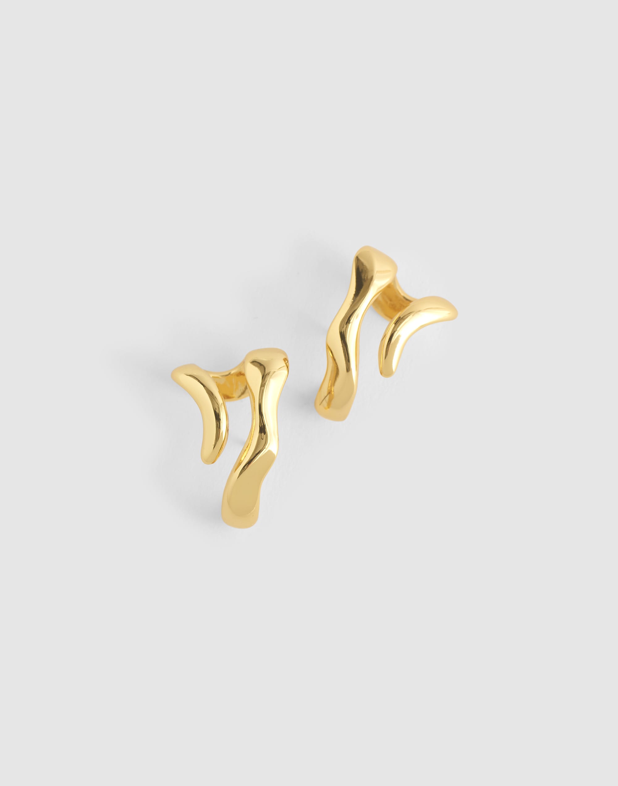 Madewell Sculptural Wraparound Double Hoop Earrings In Gold