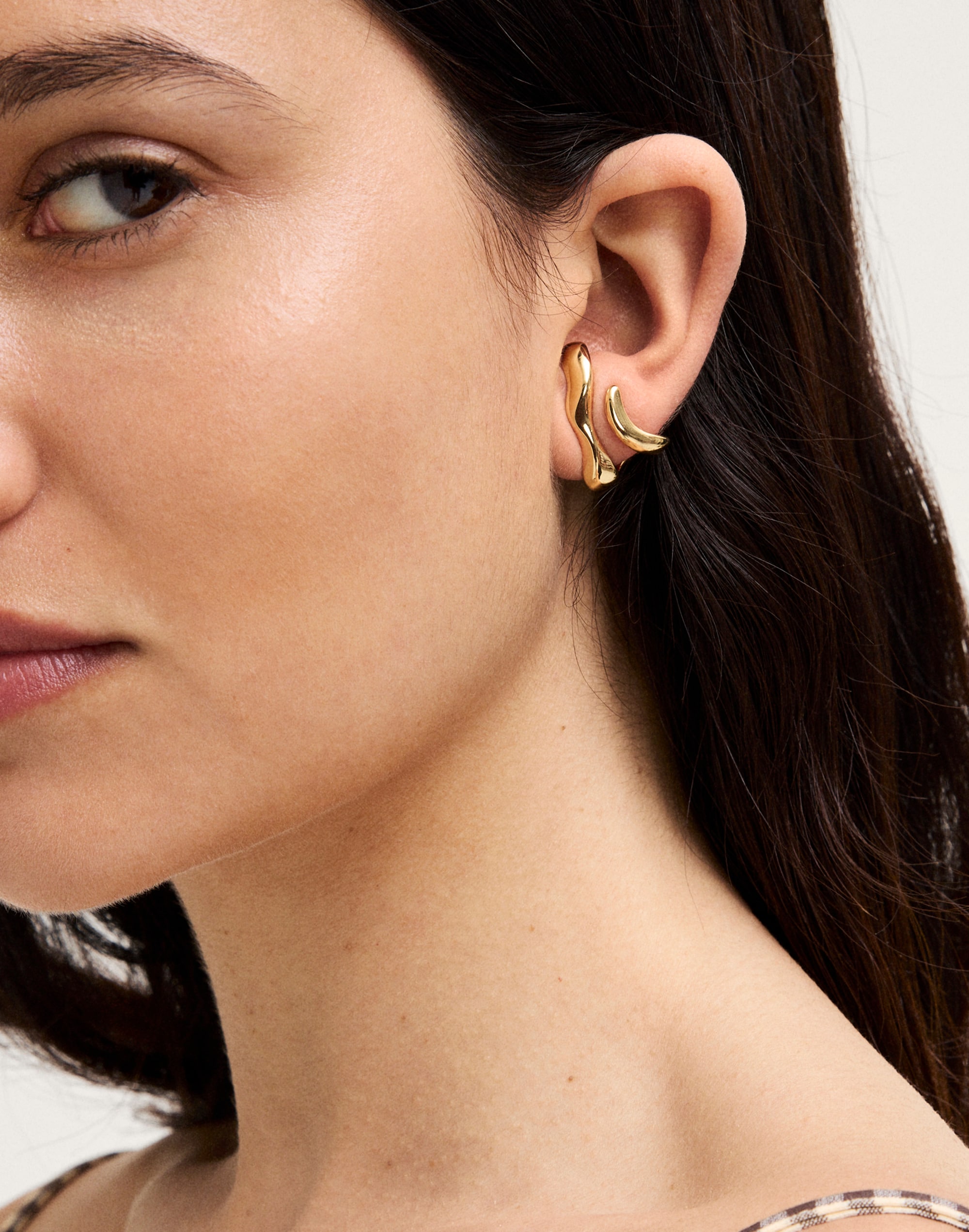 Sculptural Wraparound Double Hoop Earrings