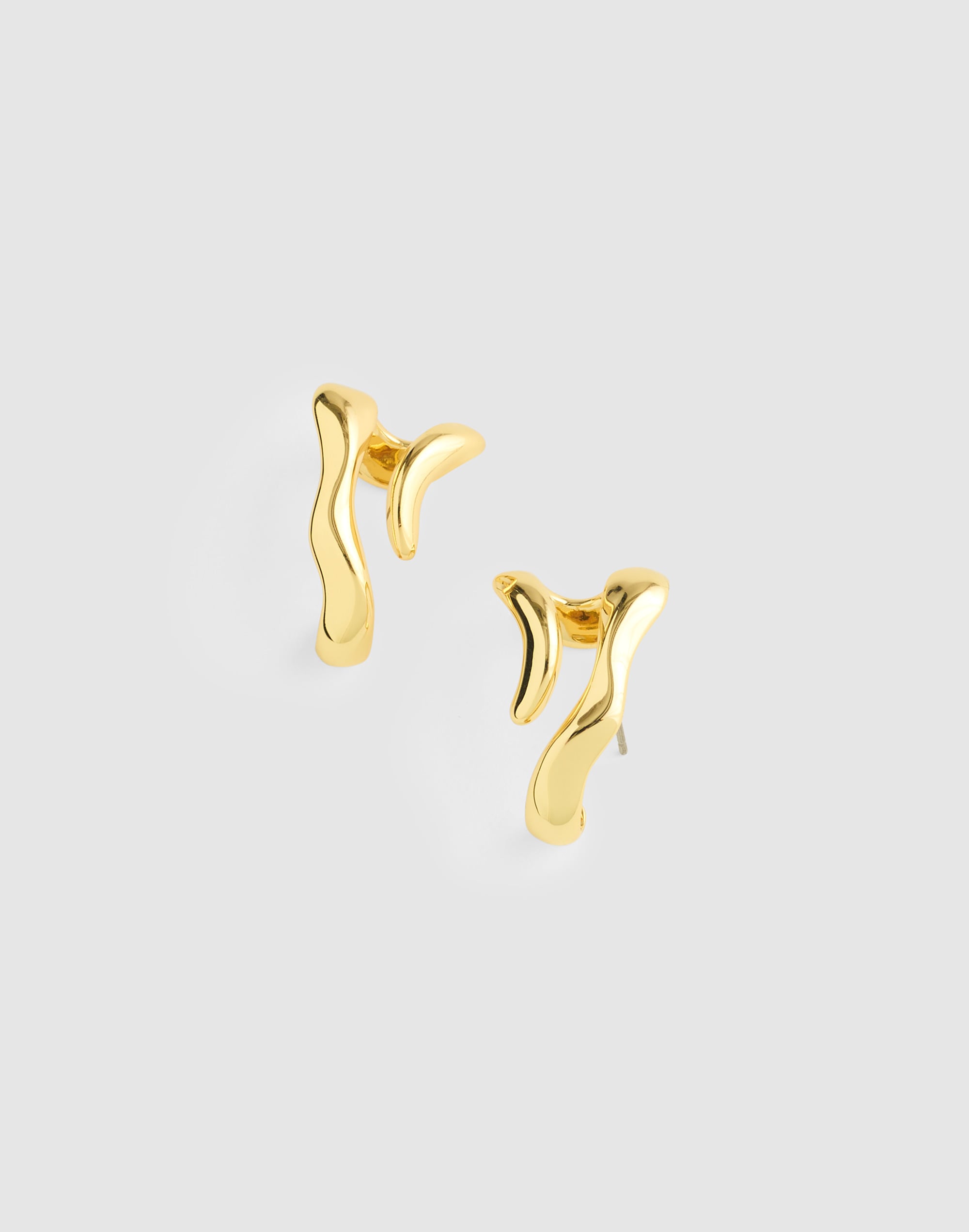 sculptural wraparound double hoop earrings